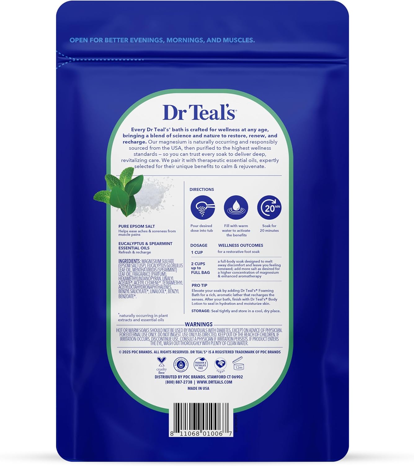 Dr Teal's Epsom Salt Magnesium Soak, Lavender & Eucalyptus Duo Bundle, 3 lbs (Pack of 2)