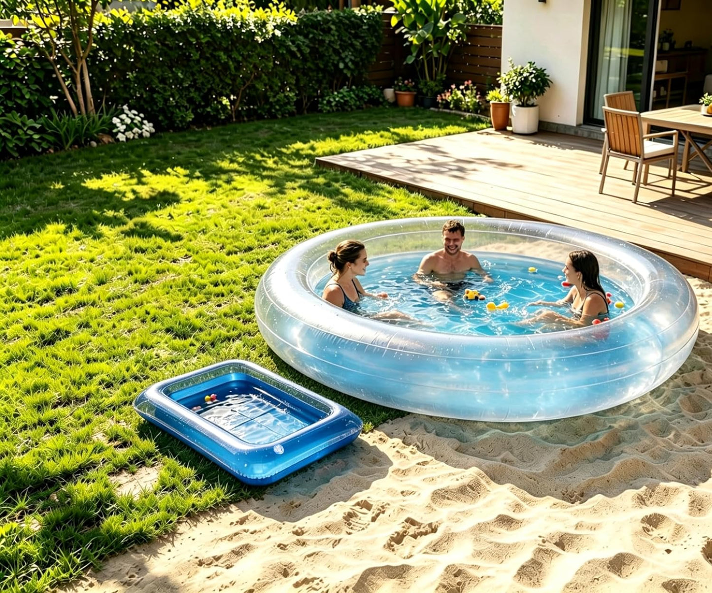 Inflatable Pool Foot Bath Basin, Portable Foot Soaking Bath Basin with Pump, Small Inflatable Pool for Pools Entry Ladder Above Ground Swimming Pools Clean Feet Pedicure Supplies