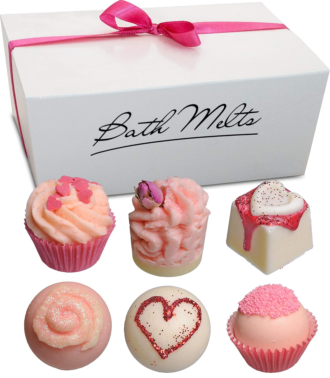 BRUBAKER 6 Handmade XOXO Hugs & Kisses Bath Melts Gift Set - All Natural Vegan, Organic Shea Butter, Cocoa Butter and Olive Oil Moisturize Dry Skin