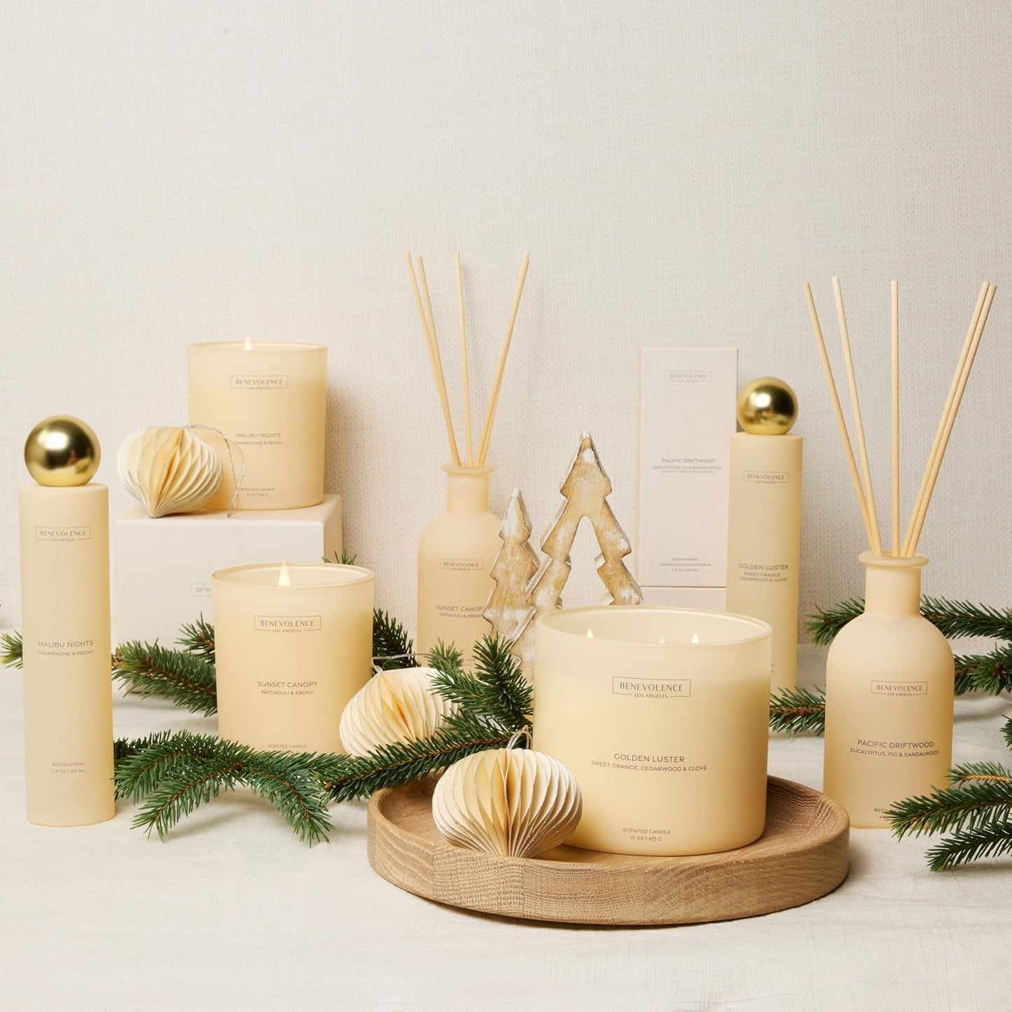 Orange, Cedarwood & Clove – Benevolence LA Large 3-Wick Scented Candle for Home | 15oz, 50-Hour Burn | Soy Wax, Cotton Wicks | Gift Ideas for Women | Malibu Sands Collection
