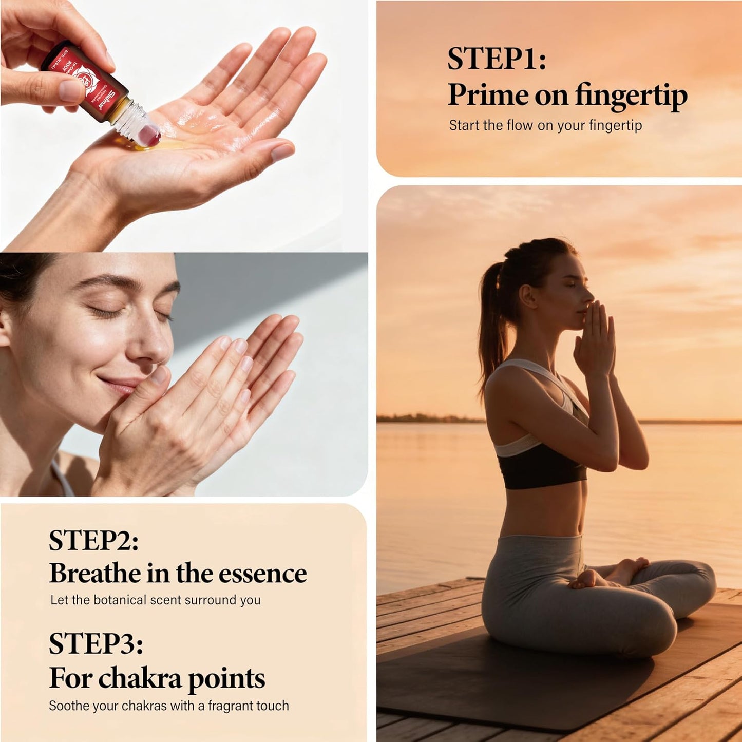 Slema 7 Chakra Essential Oil Roll-On Gift Se – 7 x 10ml Crystal & Jade Rollerballs for Mindfulness, Relaxation & Daily Self Care Rituals (7 x 10ml-Essential Oil Roller Sets)