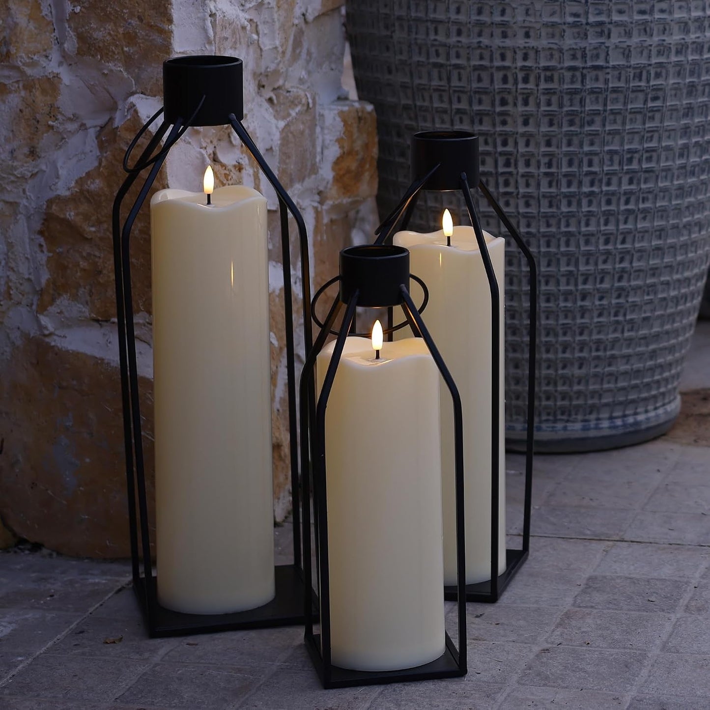 4" x10" Outdoor Flameless Candles Waterproof, Large Battery Operated Candles with Remote, Plastic Flickering LED Candles for Garden Patio Porch Home Party, Ivory 1Pack