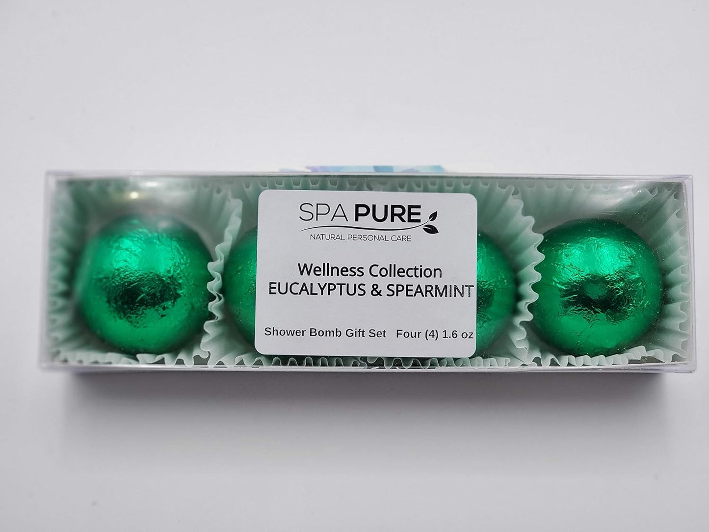 Spa Pure Eucalyptus Spearmint Aromatherapy Shower Steamers Bombs - Shower Bombs with Essential Oils β Unisex Bath Melts - Self Care and Relaxation Shower Steamer - Enjoy Spa at Home - (4 Count)