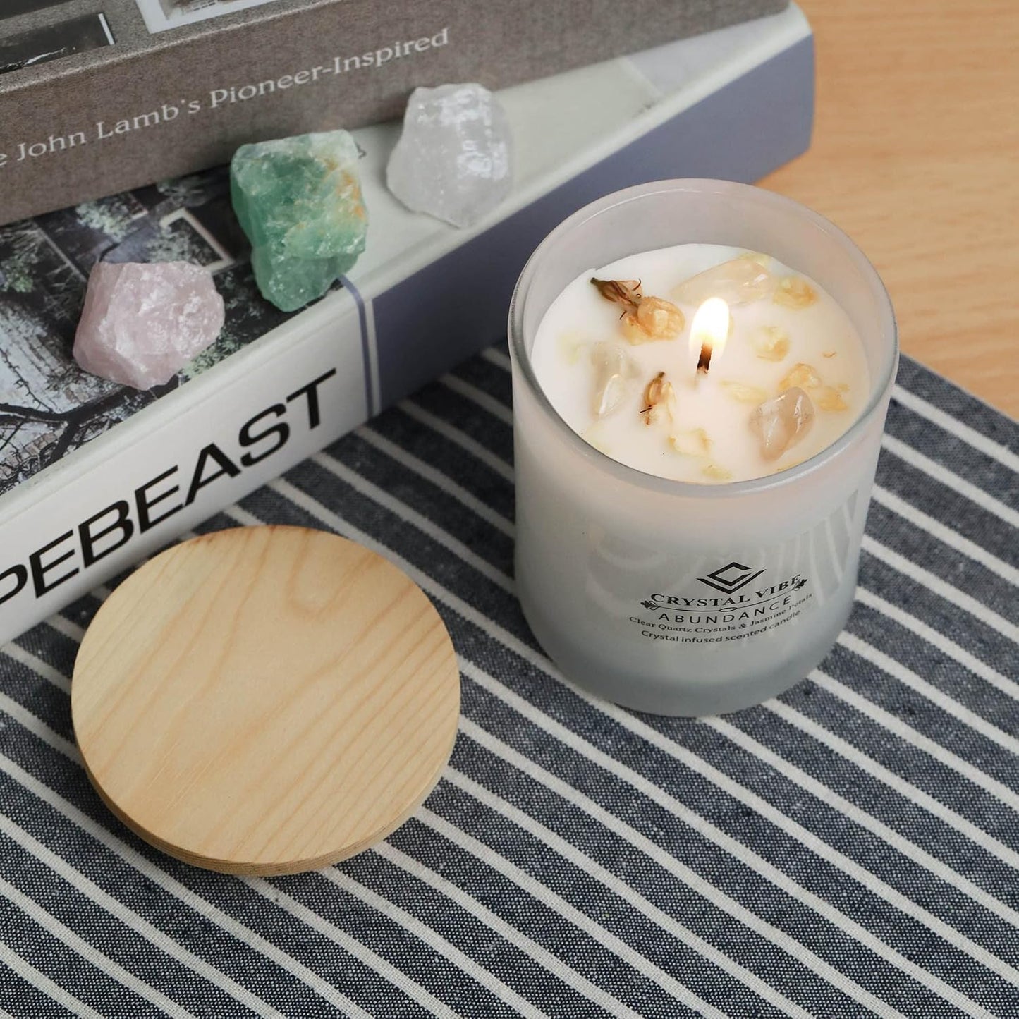 Crystal Vibes Scented Candle for Aromatherapy & Meditation | Long-Lasting Fragrance | Relaxing Home Décor | Stress Relief & Calm Ambience