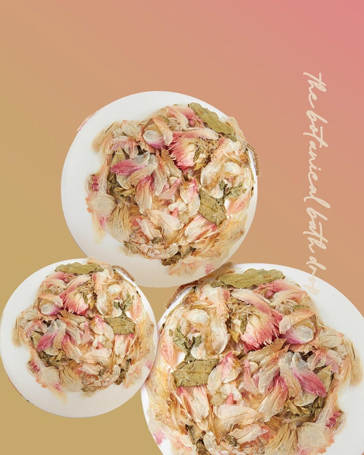 Botanical Abbey Bath Drops, 6 Count, 60g Each,Rose, Phoenix Flower, Violet, Jasmine, Chamomile, Sakura Scents, Luxury Bath Bombs with Shea Butter & Cocoa Butter | RUBY VIBE CO