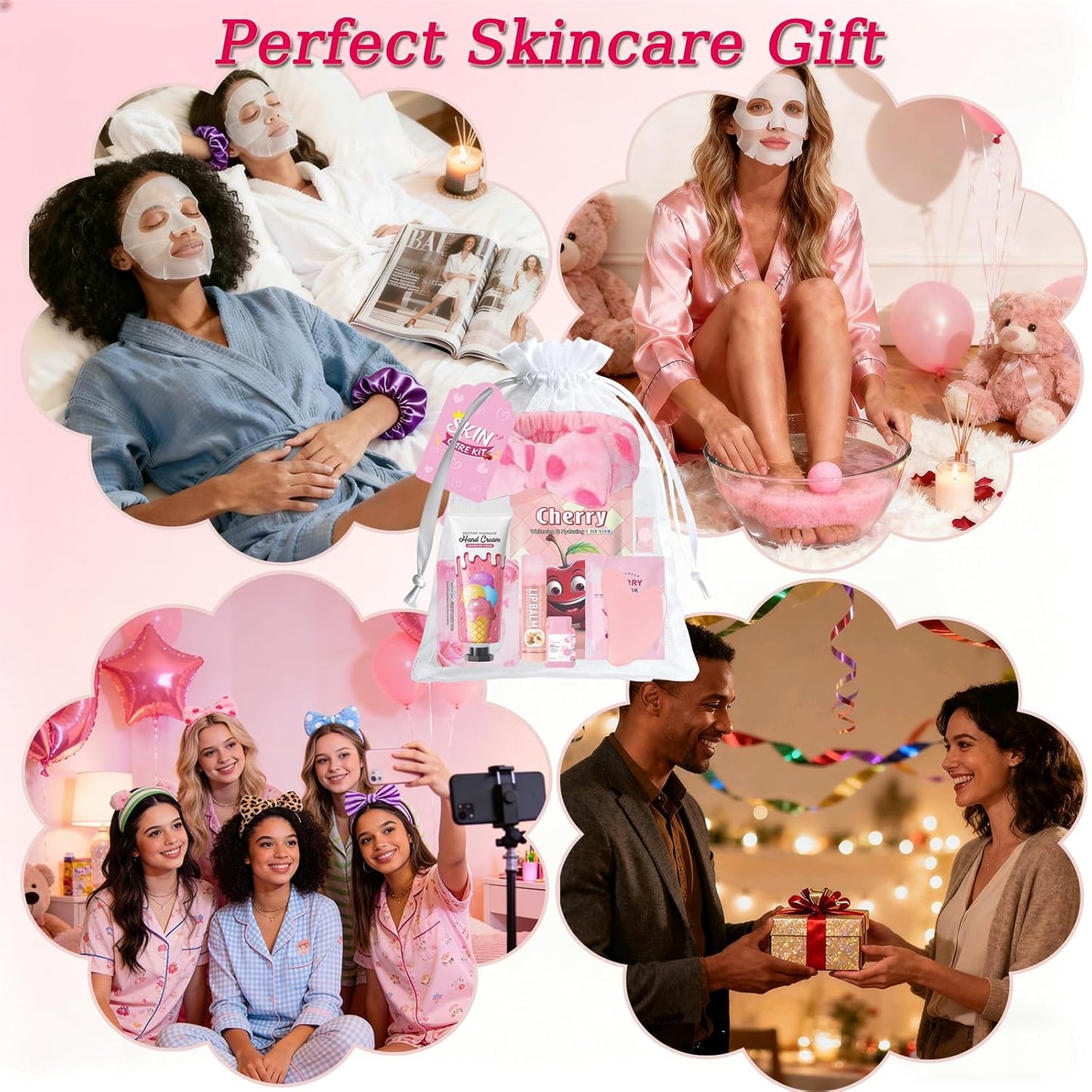 72 PCS Spa Party Supplies for Girls,Spa Party Favors Include Face Masks Skincare, Lip Balm, Under Eye Patches, Foot Bath Bomb,Spa Headband, Sleepover Party Supplies Spa Birthday Kit for Women