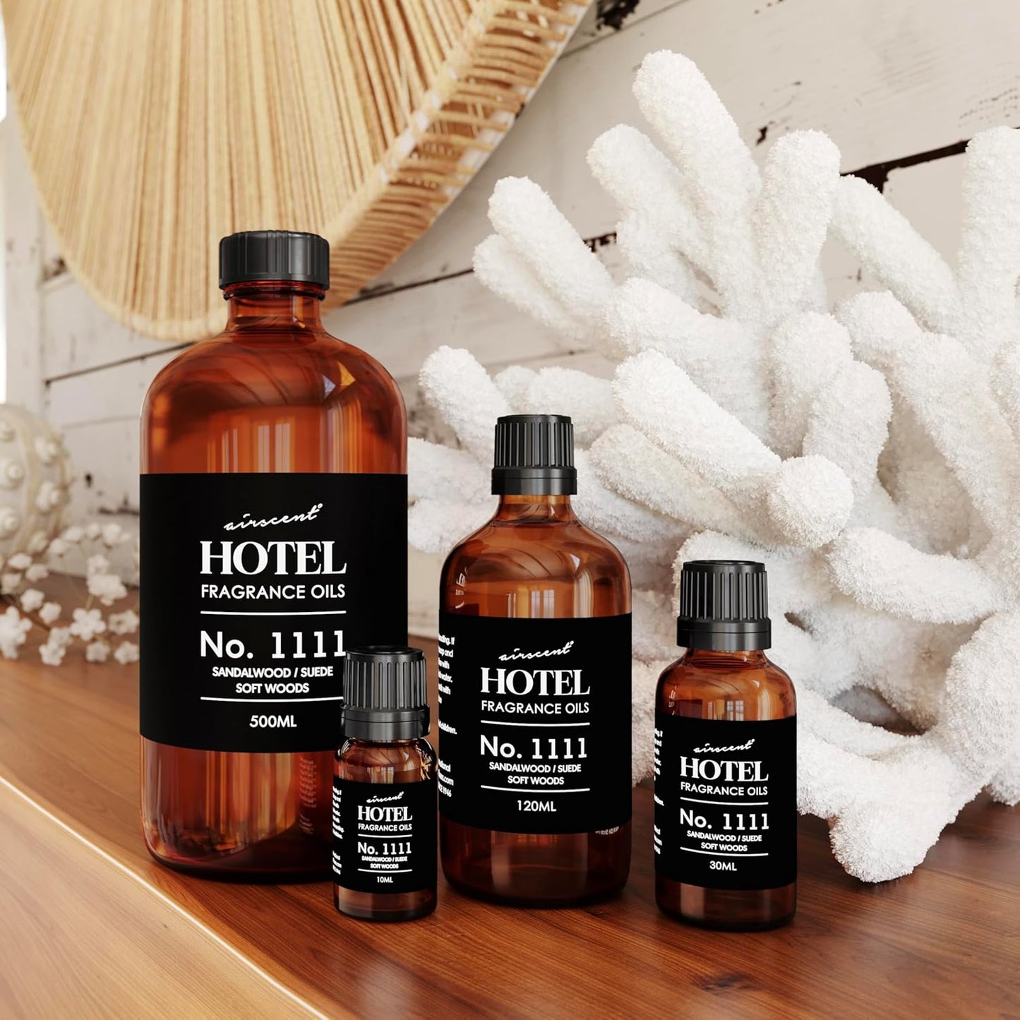 AirScent My Way Diffuser Oil No. 1111 Inspired by the 1 Hotel Miami - Sandalwood Suede Soft Woods - Fragrance Oil Blend for Ultrasonic and Waterless Diffusers and Crafting - 10 mL, 0.34 fl oz Bottle