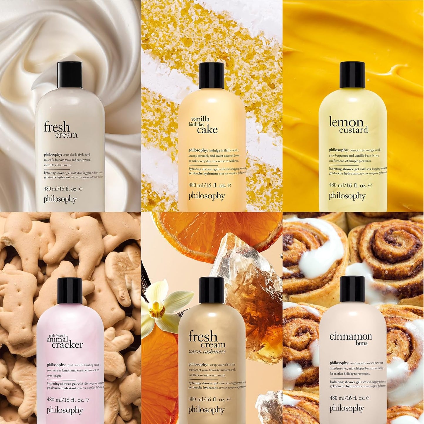 philosophy scent-sational hydrating bath & shower gels - efficiently cleanses, soothes & comforts dry skin - vegan & cruelty free formula