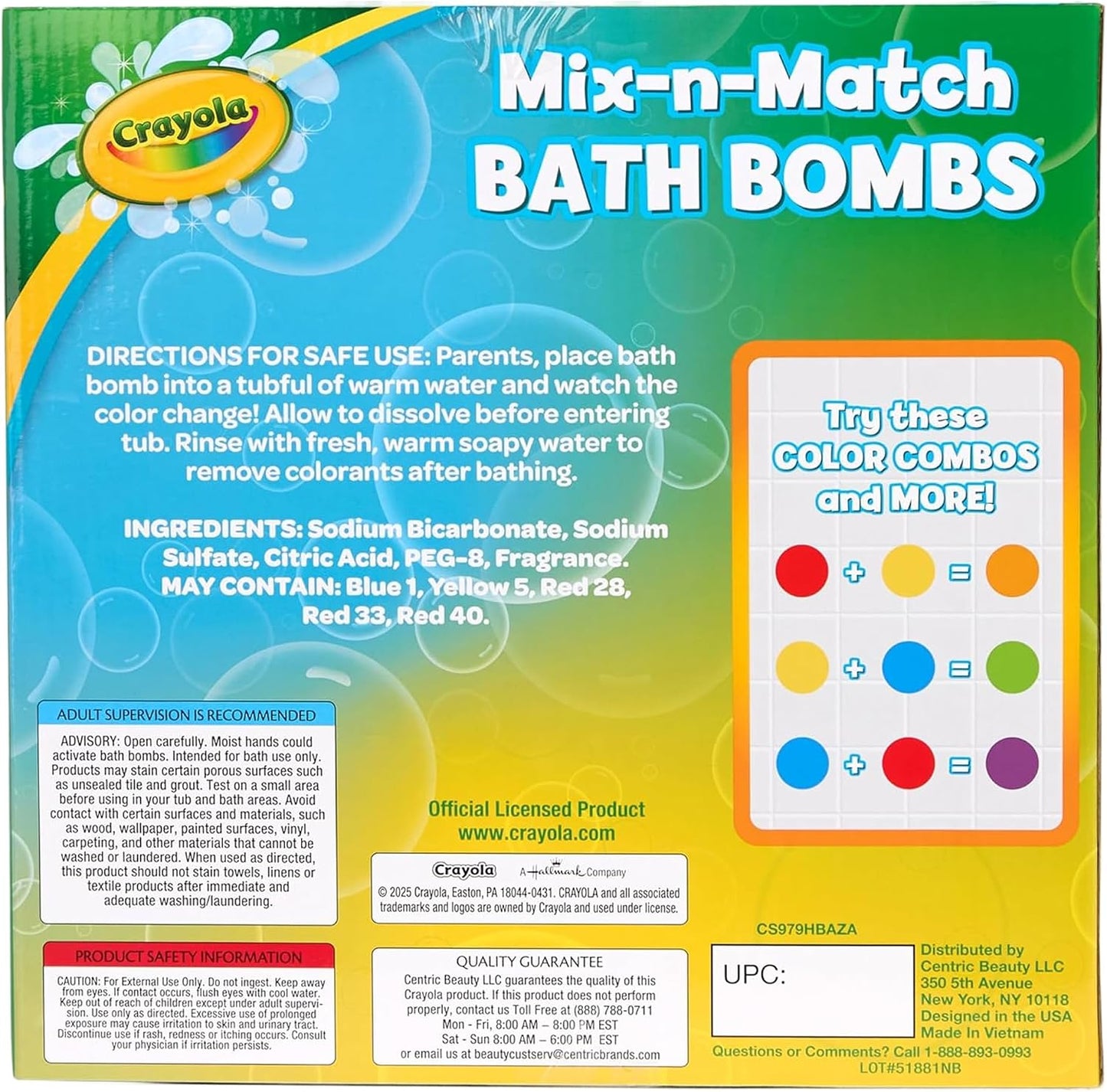 Crayola Color-Twist Bath Bombs Deluxe 25 Pack, Individually Wrapped Color Changing Bath Bombs with Surprise Inside Color, Non-Toxic, Safe for Sensitive Skin