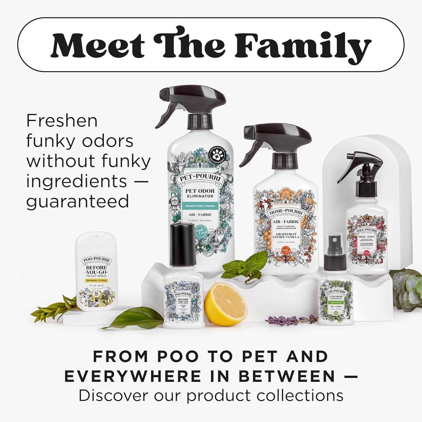 Home-Pourri Air + Fabric Multi-Purpose Odor Freshener Spray, 11 Fl Oz, Up to 570 Uses, Fresh Air Scent, Room Deodorizer with Essential Oils, for Carpets, Couches, Bedding & Curtains