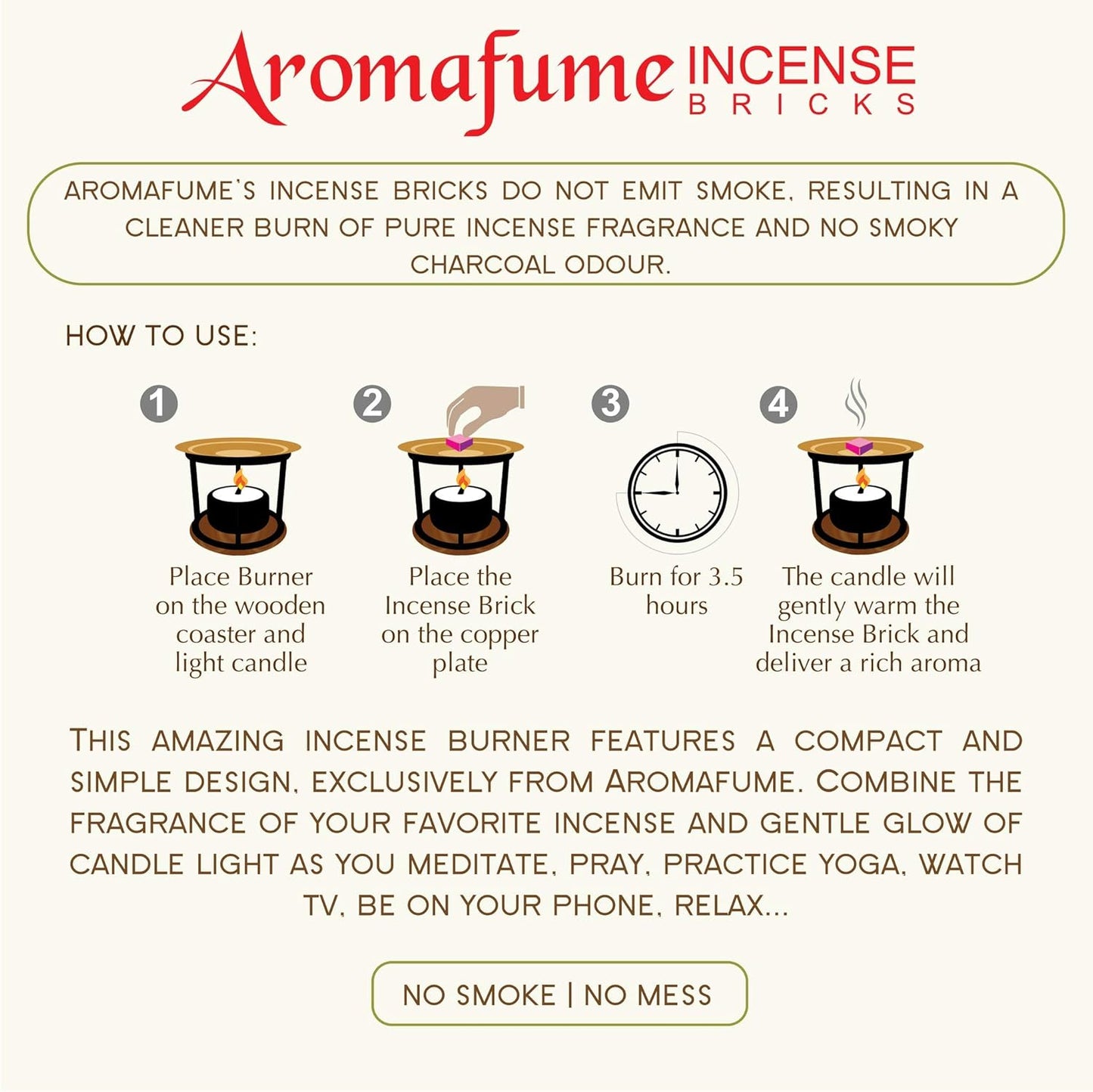 Spiritual Awareness Incense Brick Gift Set by Aromafume | 12 Bricks & Flower of Life Incense Burner | Ideal for Spiritual Cleansing & Enhanced Connection