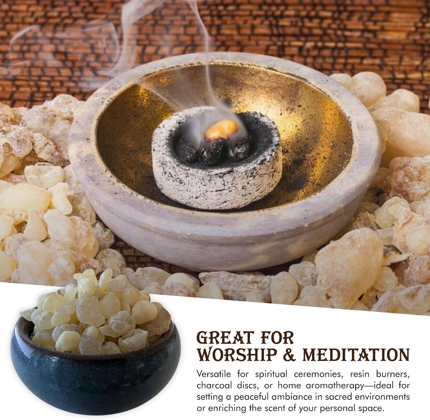 Frankincense Resin Tears Pea Size 1 LB (16oz) Bag - Pure Gum Olibanum, Biblical Resin, Fragrance, Church Incense - by Spicy World