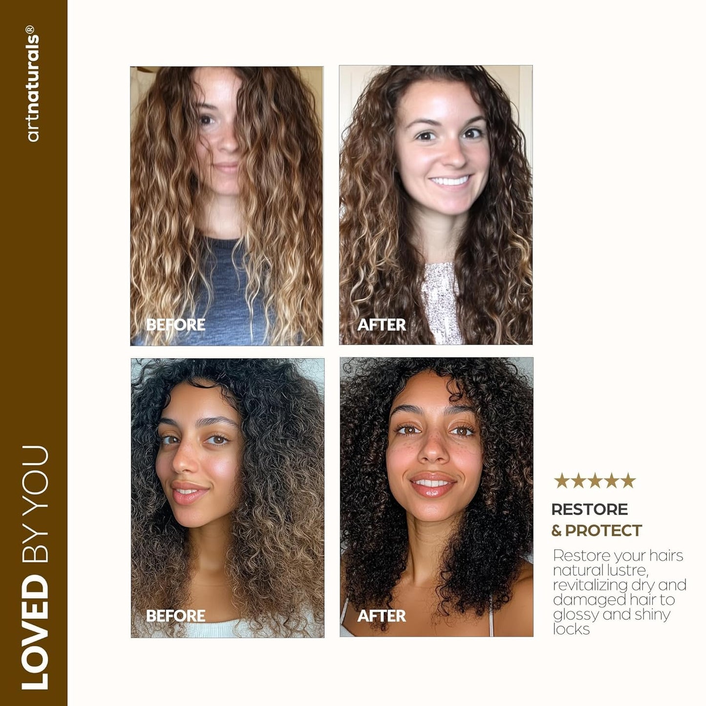 artnaturals Hair Mask for Dry, Damaged Hair - Deep Conditioning Treatment Argan Oil & Jojoba Treatment Repair Mask for Curly, Frizzy Color-Treated Hair, For Hydrating Growth Repair Moisturizing