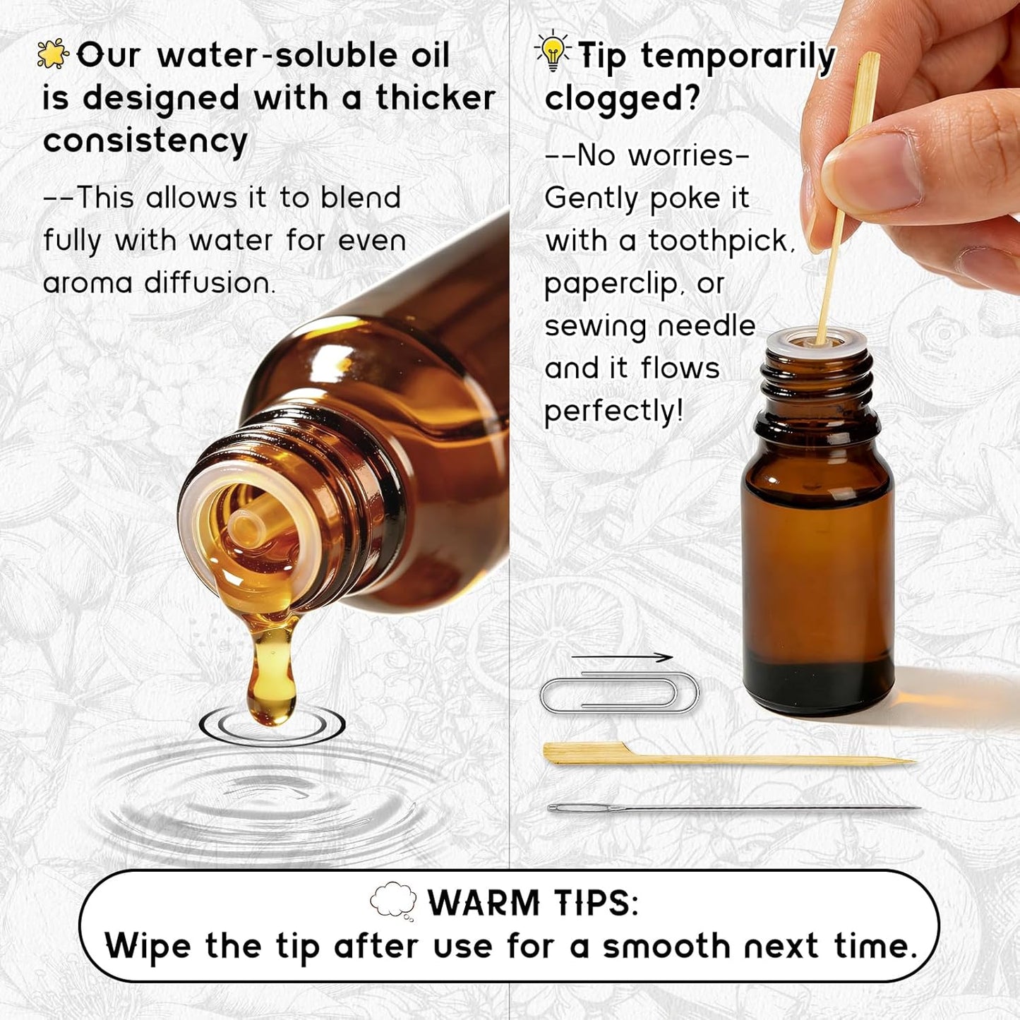 HIQILI English Pear &Freesia Diffuser Oil, Long-Lasting Refill for Humidifiers & Reed Diffusers, Hotel-Grade Scent, Suitable for Home Use - 0.34 Fl Oz