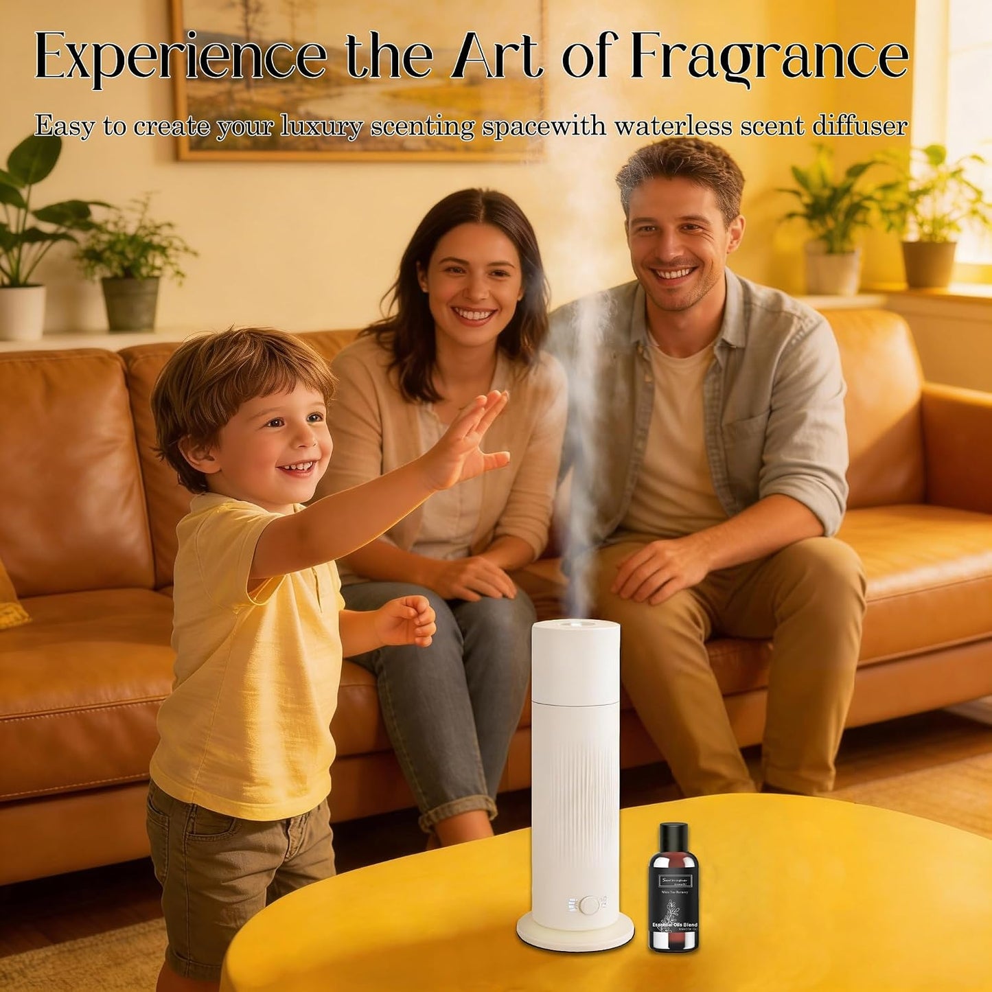 Waterless Essential Oil Diffuser, Scent Air Machine for Home with Hotel Scent Oil, Covers Up to 1000 Sq.Ft, Adjustable Mist & Timer, Hotel and Commercial Use