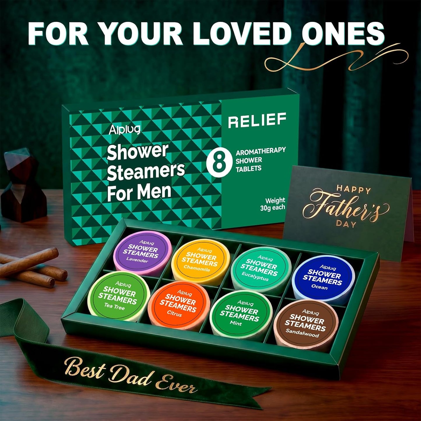Shower Steamers for Men - 8 Pack Shower Bombs Aromatherapy with Essential Oils, Birthday Gifts for Him Dad Husband Boyfriend, Relaxation Mens Gifts Ideas, Gifts for Men Who Have Everything