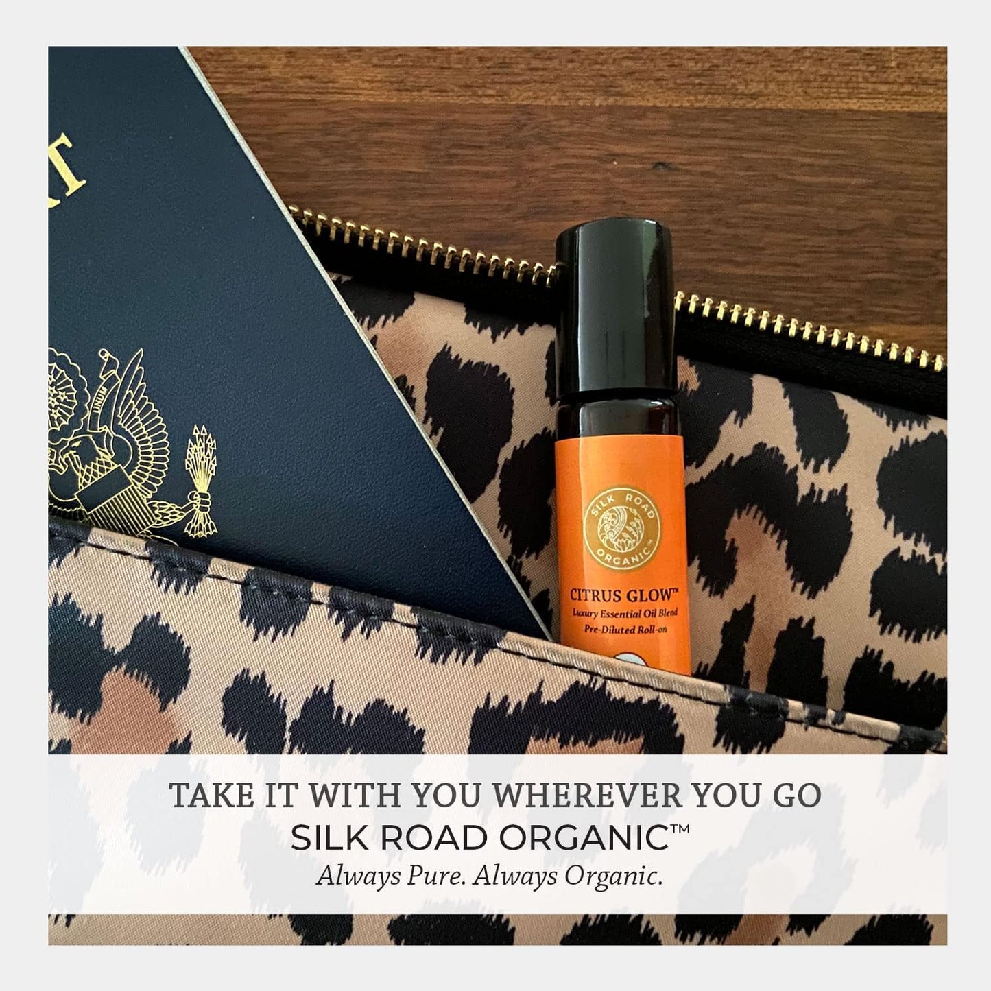 Silk Road Organic Citrus Glow Essential Oil Revive Blend Roll On for Stress, Energy & Focus | USDA Certified Citrus & Vanilla, 10 ml Roller