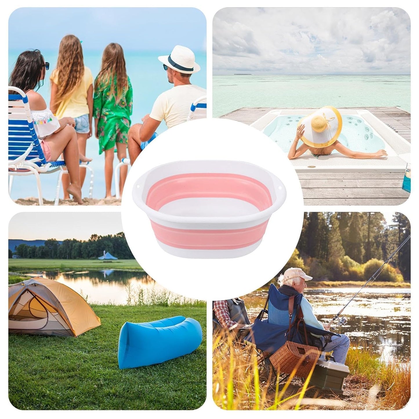 Large Size 36.5x33.5x25cm Foldable Collapsible Face Basin – Portable Sink for Dorm, Travel, Camping