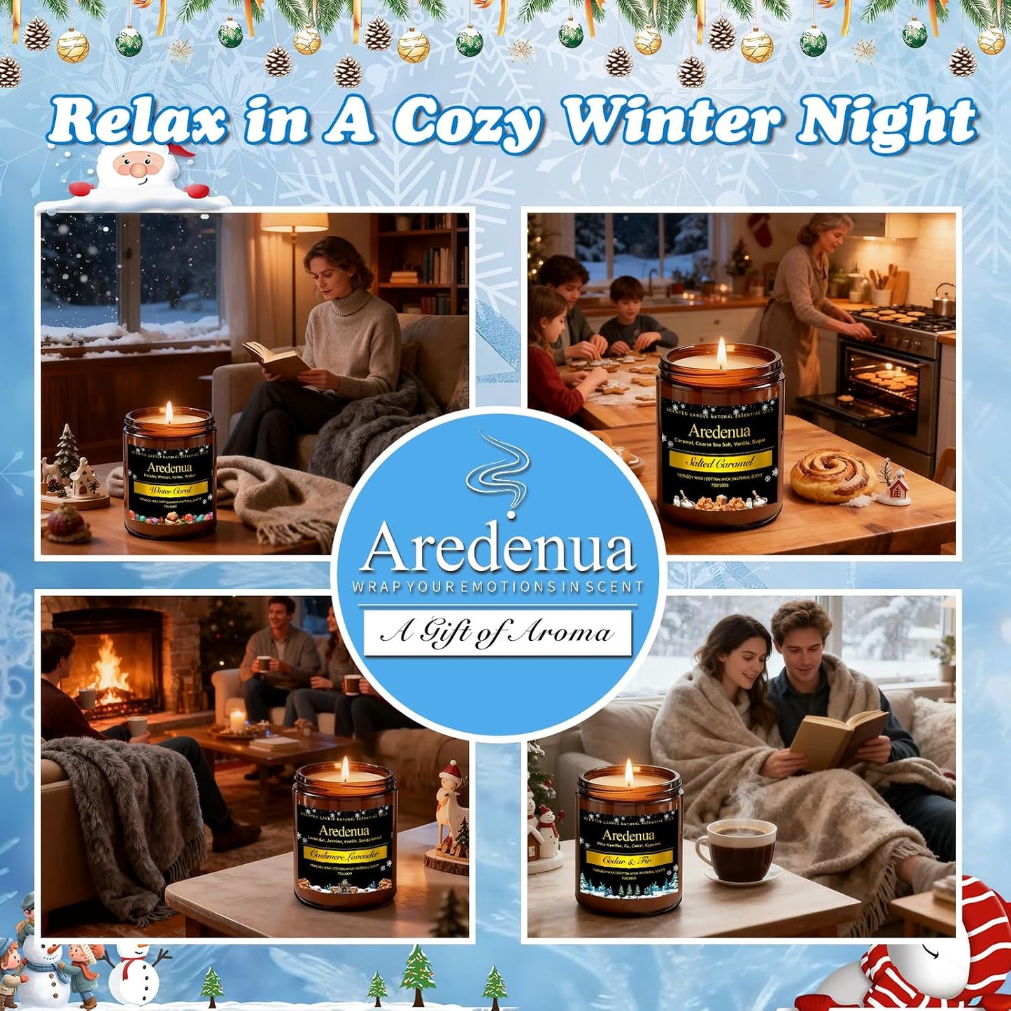 Warm Cashmere Scented Candle β Warm Luxe Cashmere & Soft Vanilla Notes, Cozy Clean Scent, Natural Soy Wax Candles, Long Lasting Candle for Home & Relaxation - 7oz Aromatherapy Candles