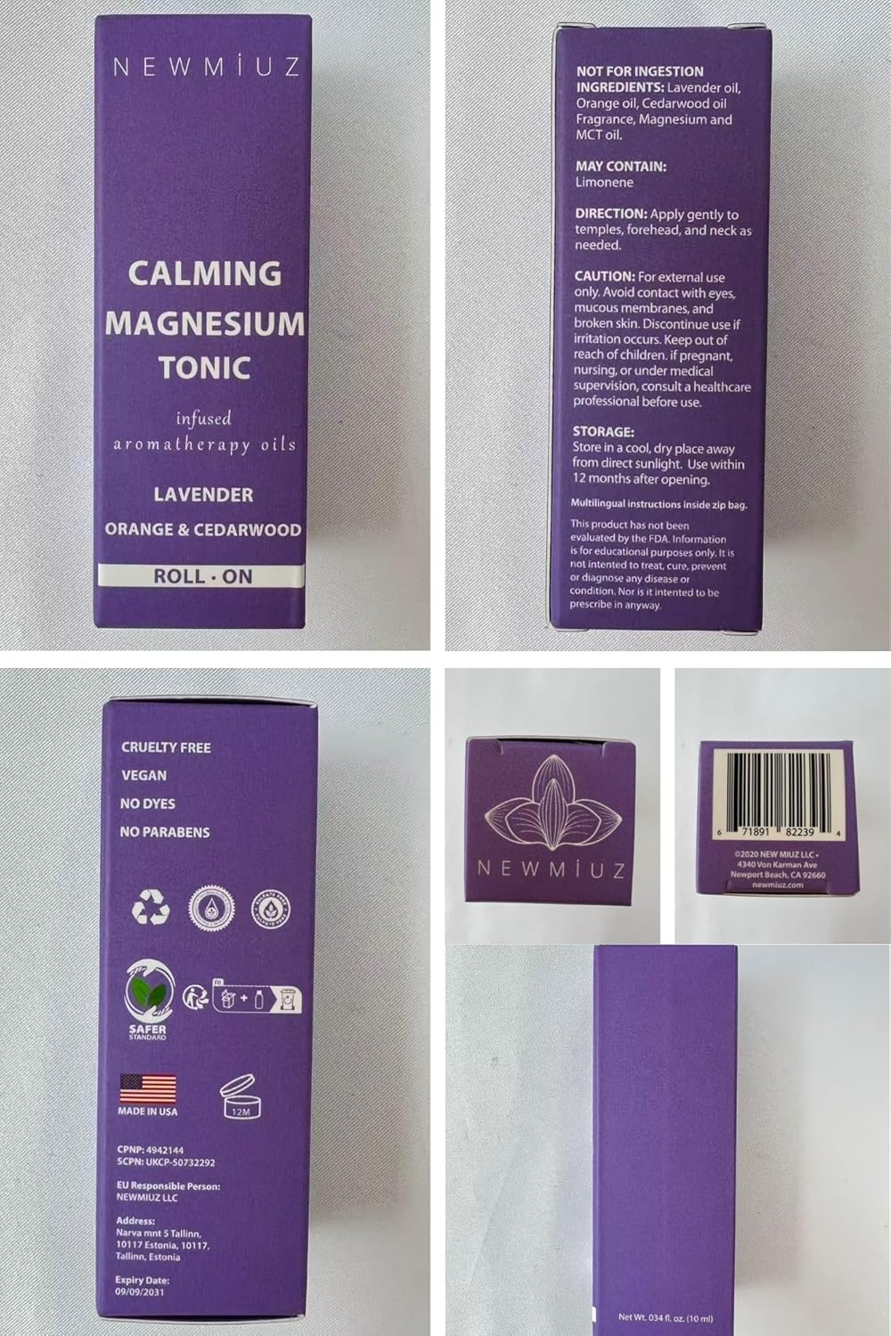 Calm Magnesium Roller Lavender Orange Cedarwood Essential Oil Roll On Calming Aromatherapy Self Care Stress Relief Destress Stocking Stuffers Gifts