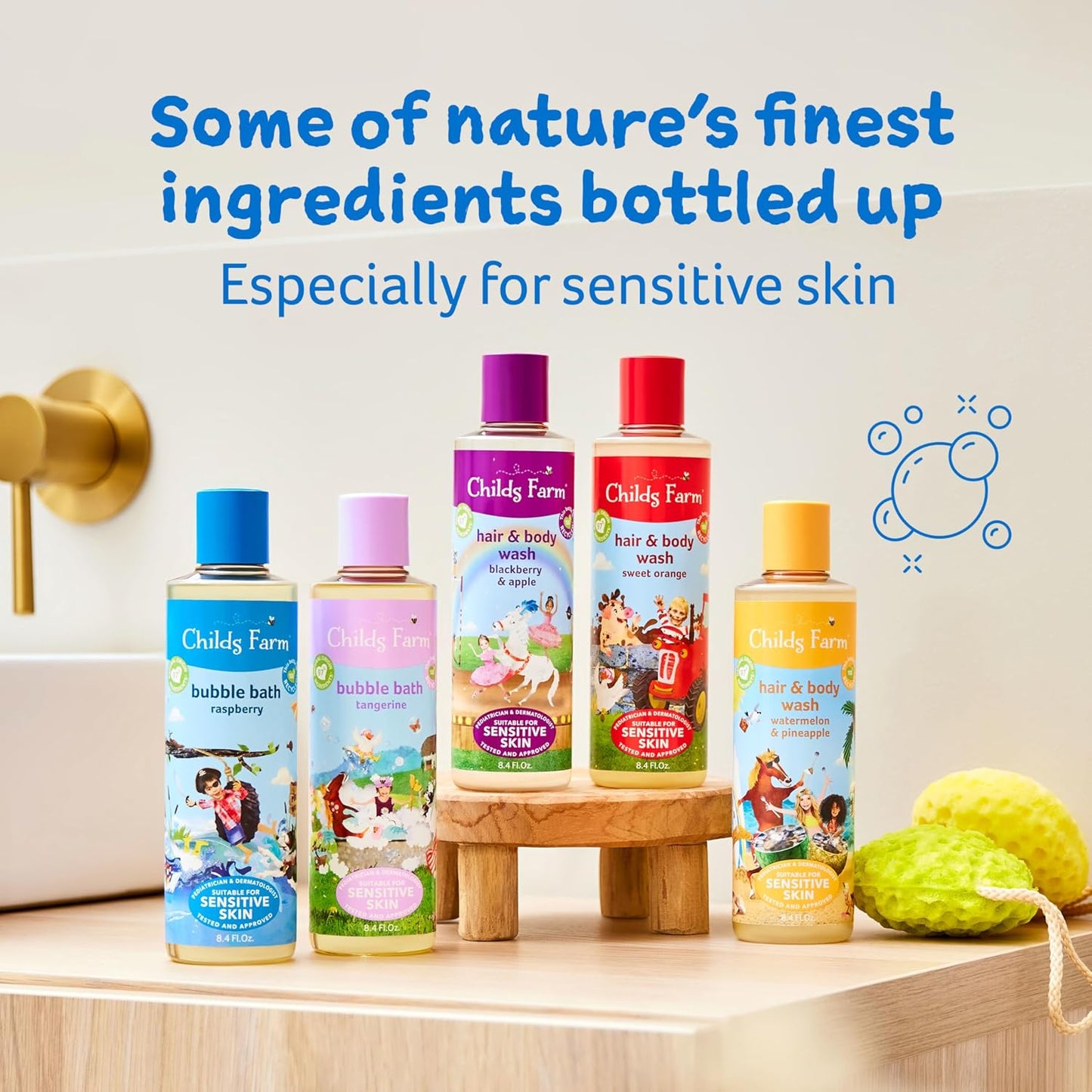 Childs Farm, Kids Hair & Body Wash for Dry, Sensitive Skin, Organic Sweet Orange, Gently Cleanses, Vegan, Cruelty-Free, 16.9 fl oz