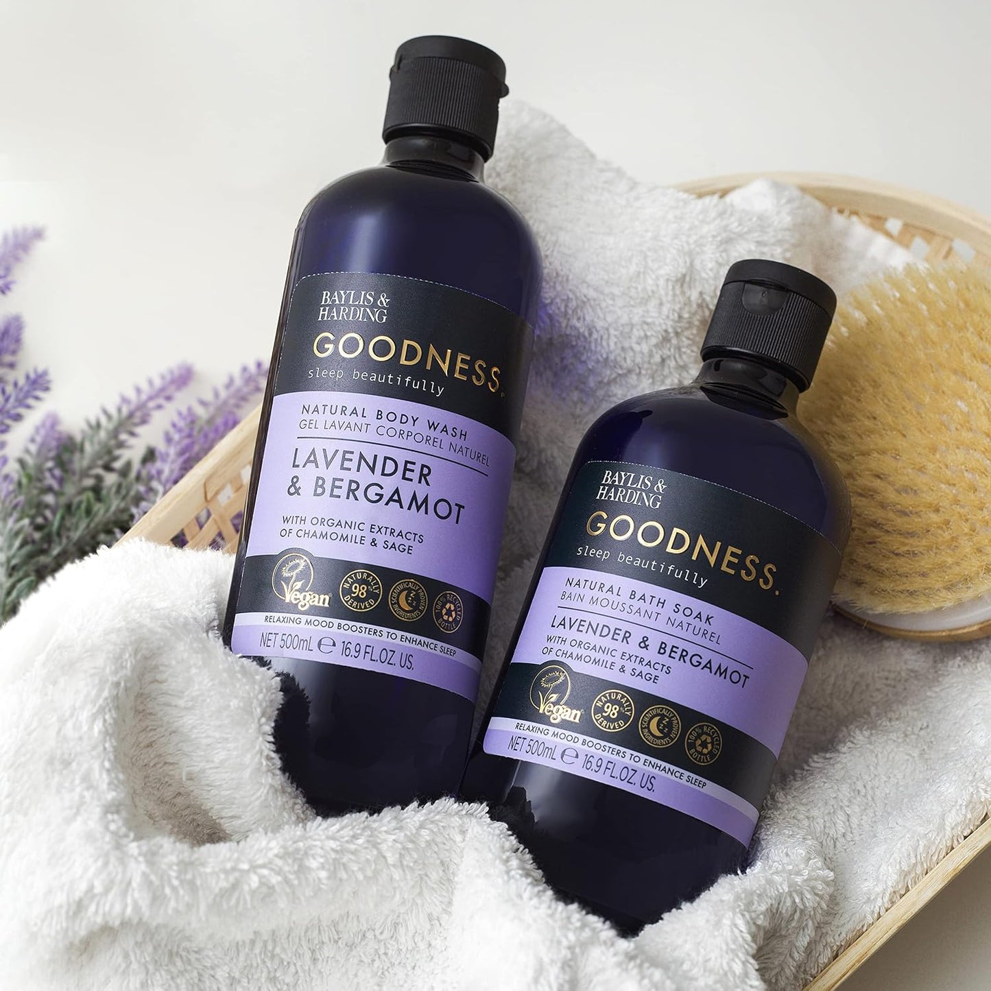 Baylis & Harding Goodness Sleep Lavender & Bergamot Bubble Bath 16.9 fl. oz (Pack of 4) - Vegan Friendly