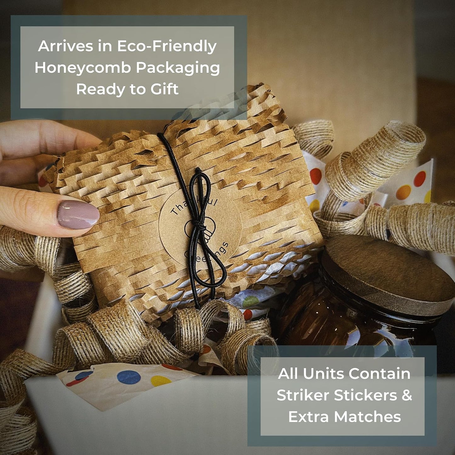 4" Classic White Tip Matches (100 Count, with Striking Stickers Included) | Decorative Unique & Fun for Your Home, Gifts, Accessories & Events | Premium Long Wood Safety Matches by Thankful Greetings