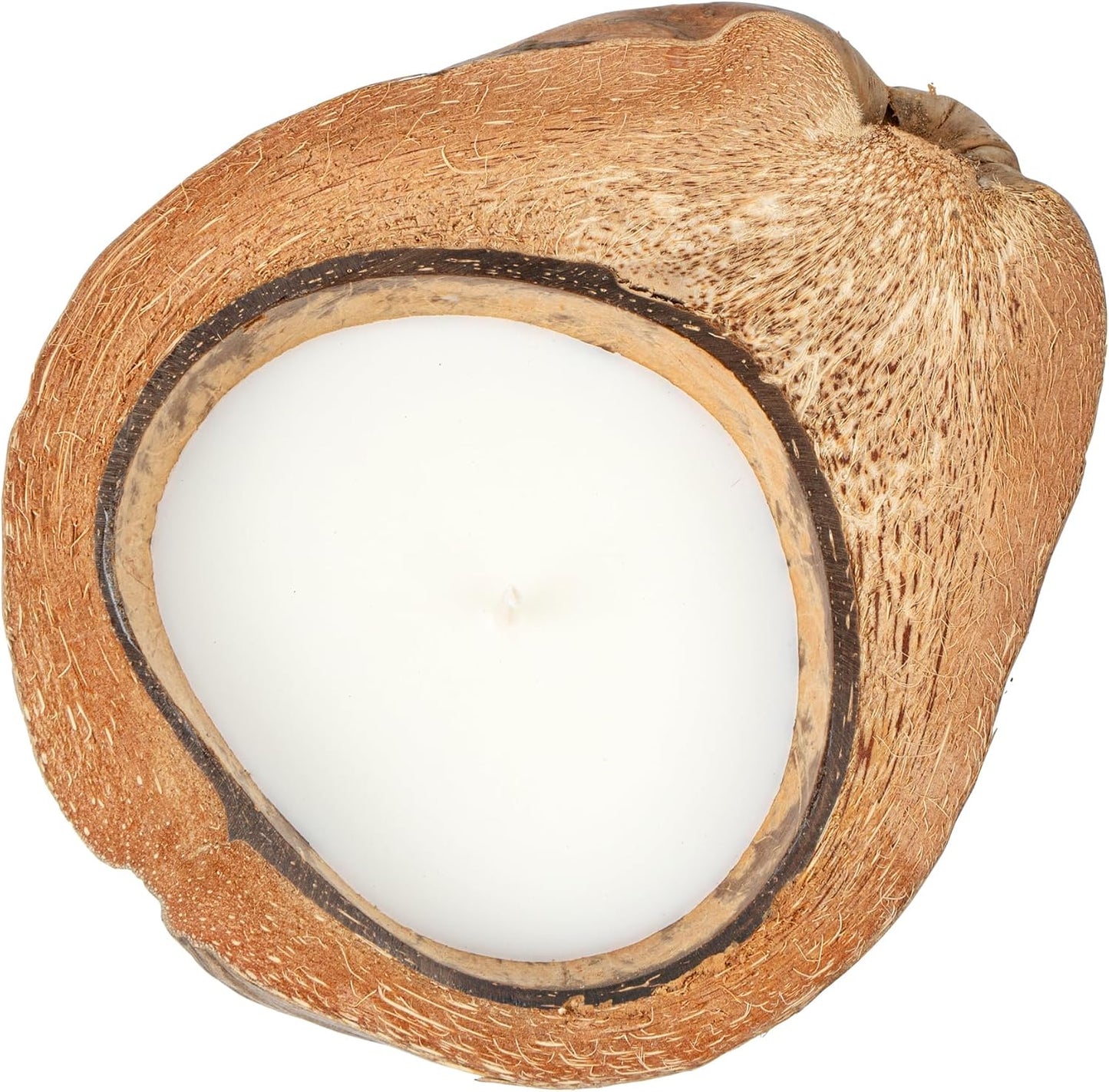Restaurantware-Coco Casa 6.5 x 2.5 Inch Coconut Shell Candle, 1 Hand Poured Coconut Bowl Candle - Jasmine Fragrance, Double Wax Blend, Soy Wax Scented, Wooden Wick,