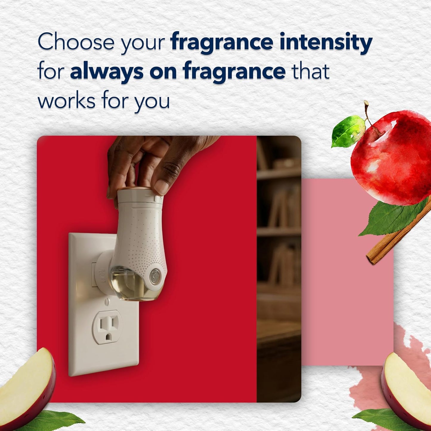 Glade PlugIns Refills Air Freshener, Scented and Essential Oils for Home and Bathroom, Apple Cinnamon, 3.35 Fl Oz, 5 Count