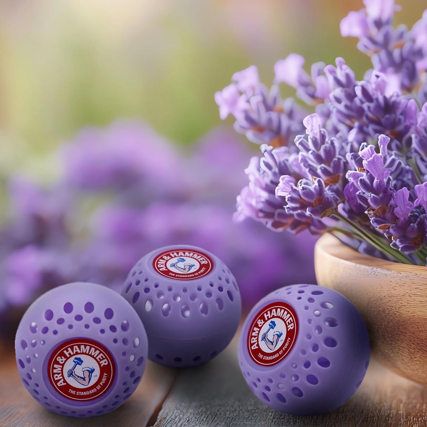 Arm & Hammer OdorBusterz® Odor Eliminator Balls, Lavender, 3 Count – Baking Soda Odor Control for Closets, Drawers, Hampers & Small Spaces