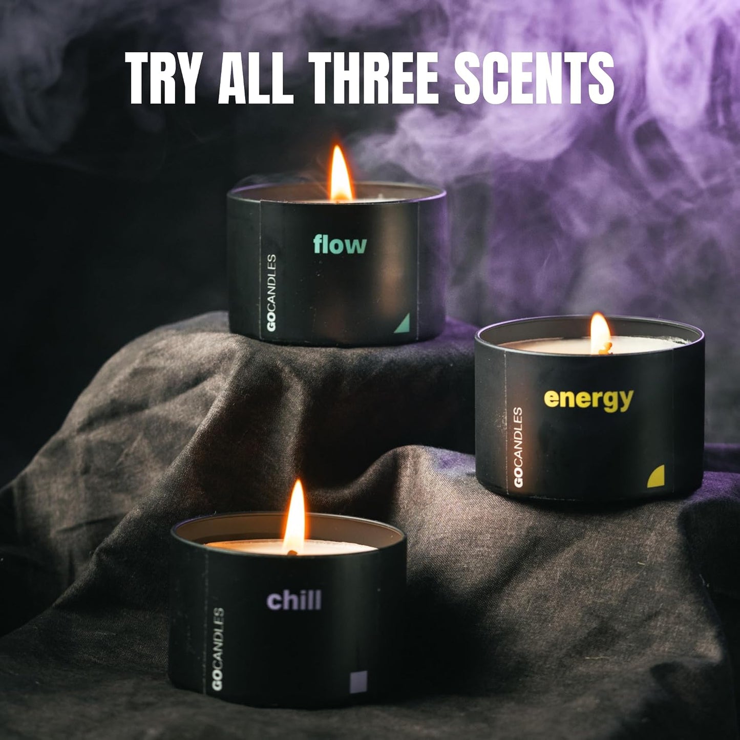 GO Candles Energy Large Scented Candle for Men & Women | Uplifting Citrus & Spice | 100% Natural Non-Toxic | Coconut Soy Wax with Essential Oils | Hand-Poured in USA | Long Lasting Aromatherapy Gift