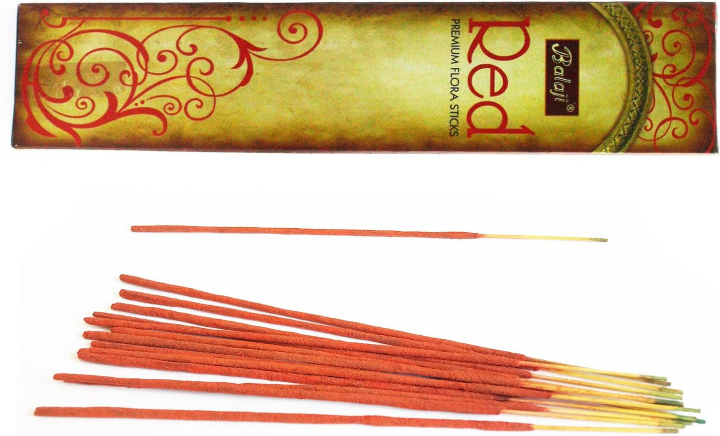 Balaji Red Premium Flora Incense Sticks, (12 Units x 12 Sticks),Brown,11 x 9.7 x 25 cm