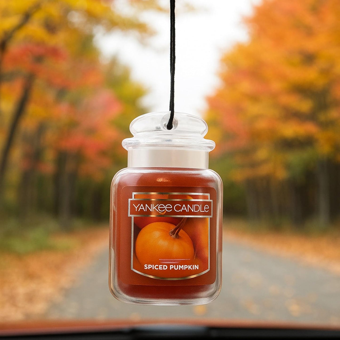 Yankee Candle Car Jar Ultimate Air Freshener, Hanging Car Freshener, Long Lasting Car Fragrance, Leather (Pack of 1)