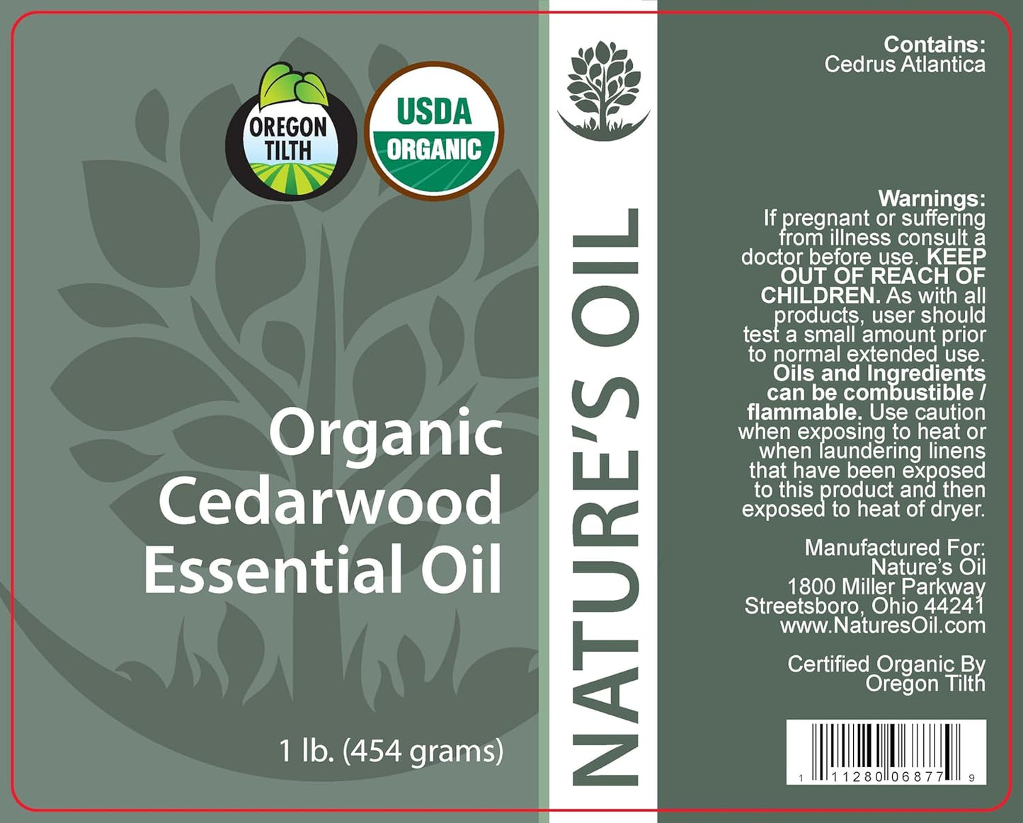 Best Cedarwood Essential Oil 100% Pure Certified Organic Therapeutic Grade 1 Lb