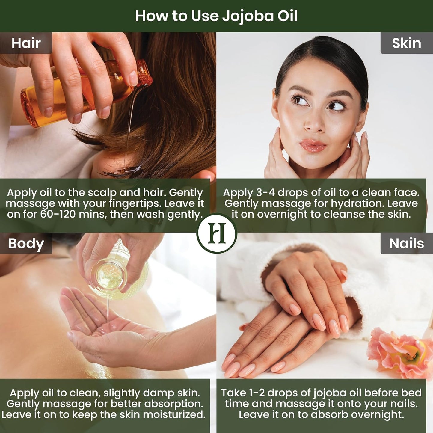 Pure Jojoba Oil Organic Cold Pressed for Hair, Skin, Nails Cuticle, Face (3.4 oz) Aceite de Jojoba Prganico Para el Cabello - Jobaba for Gua Sha, Beeswax - Unrefined Base Carrier Oil (100ml)