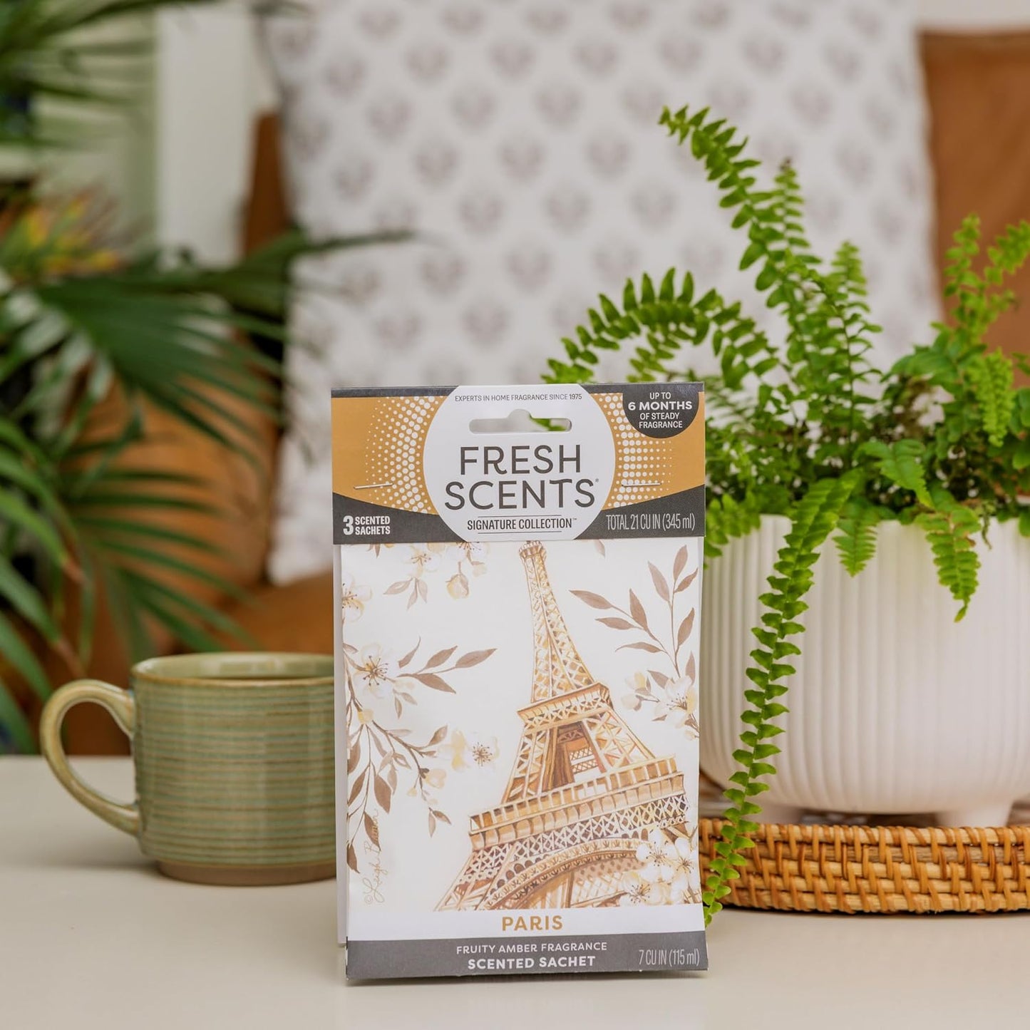 Fresh Scents | Scented Sachet Packet | Paris | Air Freshener Bags for Drawers, Closets, Cars | 3 Pack | Long Lasting Home Fragrance