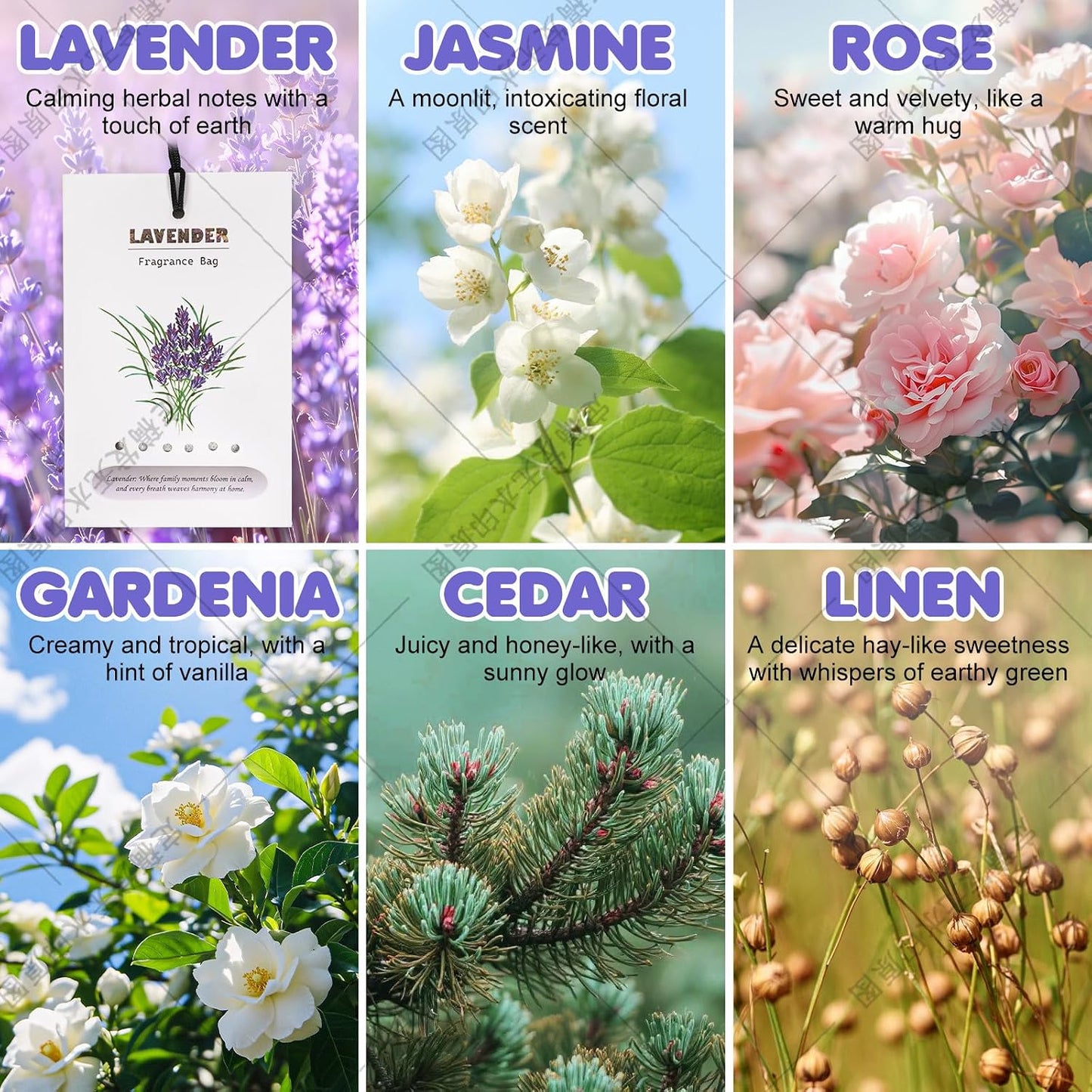 Aryiten 14 Packs Large Cedar Scented Sachets for Closet Deodorizer Drawers, Hanging Long Lasting Potpourri Bags Home Fragrance