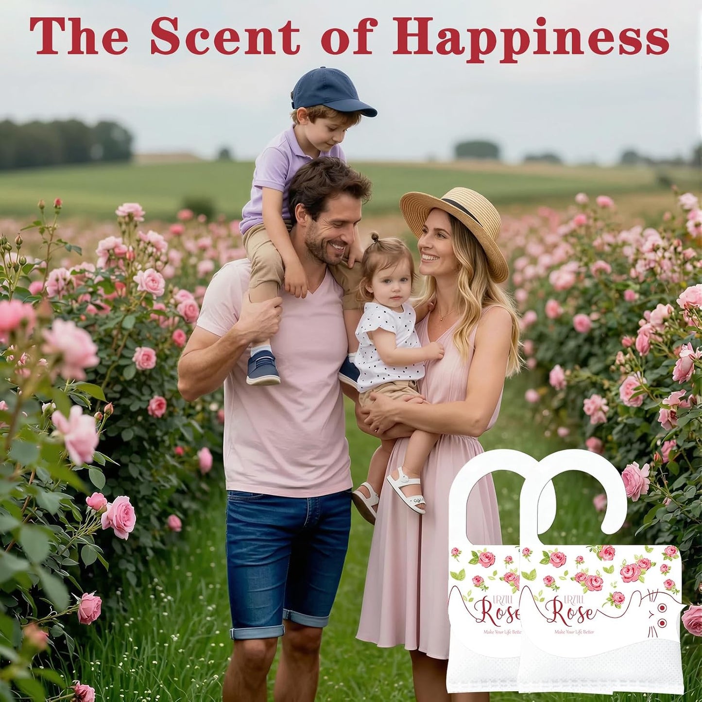 13 PCS Rose Scented Sachets, Long Lasting Room Air Freshener Odor Deodorizer Eliminating for Home Drawer Closet Clothes, Natural Room Fragrance Potpourri Bag