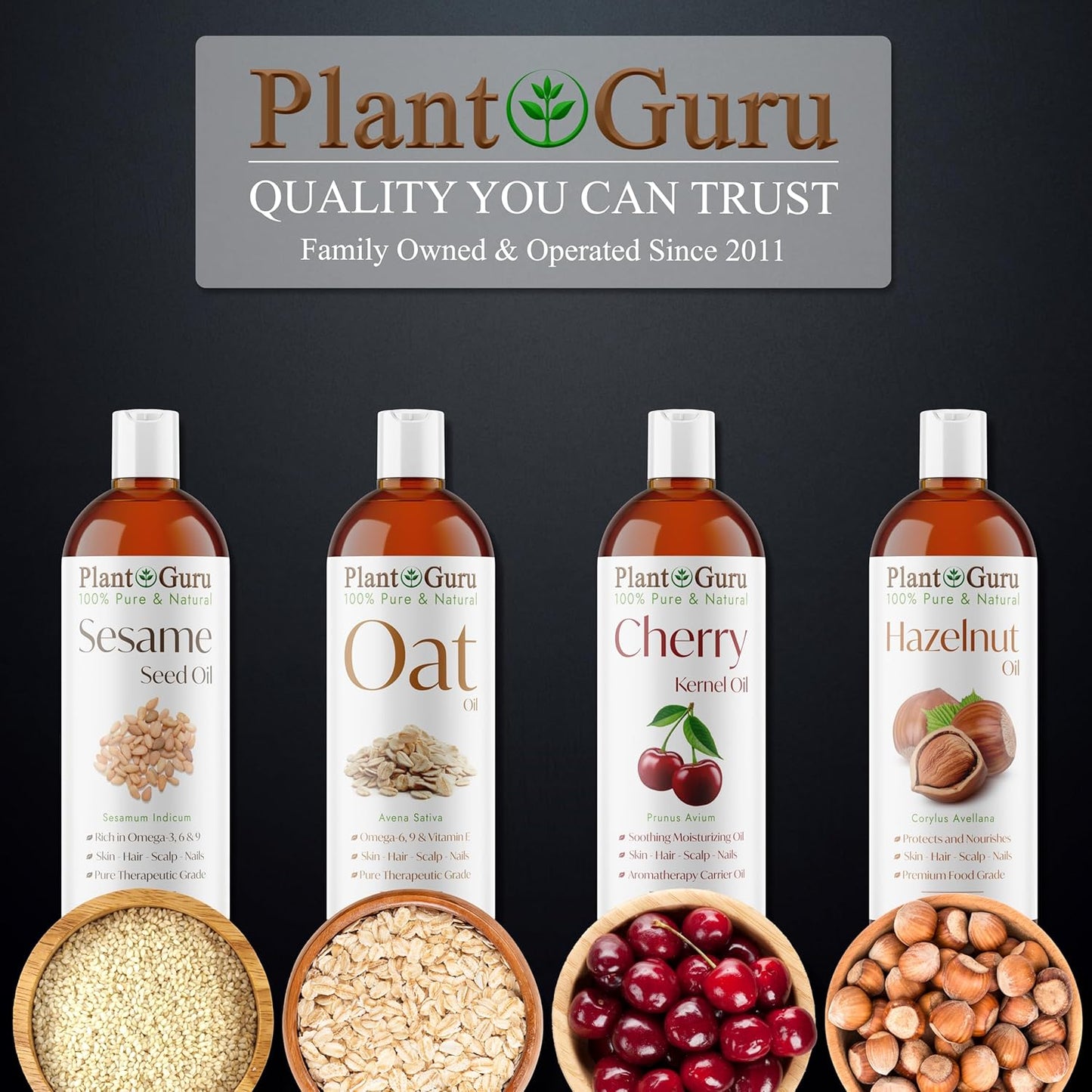 Plant Guru Cherry Kernel Oil 16 fl. oz. Cold Pressed 100% Pure & Natural Carrier – Skin, Face, Body & Hair Growth Moisturizer. Great for DIY Creams, Lotions, and Lip Balms.