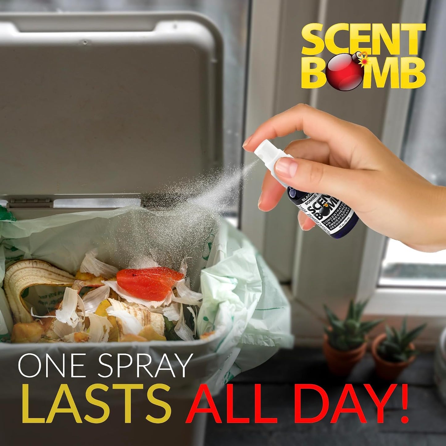 Scent Bomb Air Freshener Spray, Long-Lasting Odor Eliminator - Effective Deodorizer for Home & Car, Fresh Room Spray for Kitchen, Bathroom & Smell Neutralizer - 1 oz Pack of 4, Black Bomb Scent