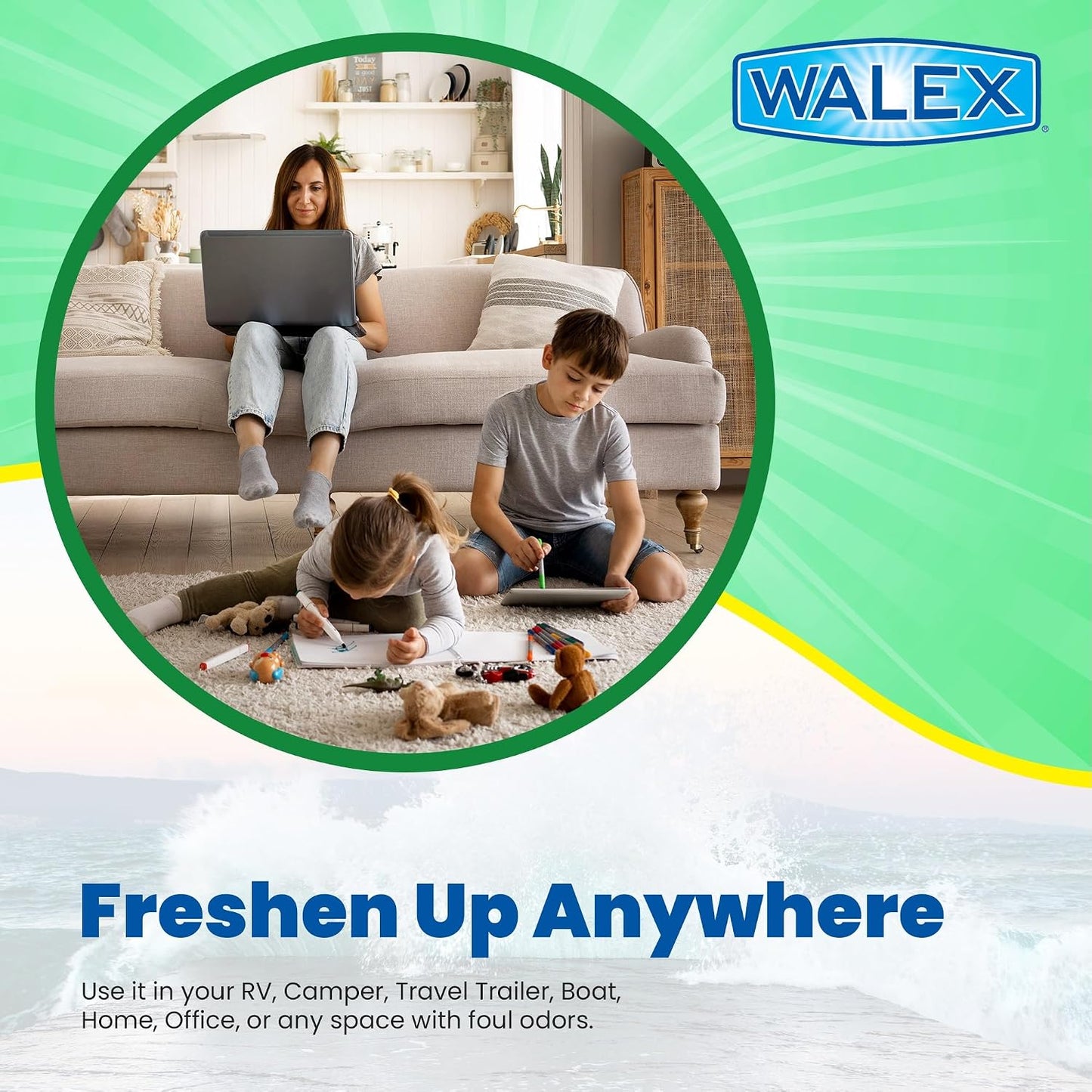 Walex Assure RV Odor Eliminator Air Freshener Spray - Neutralizes Airborne Odors & Freshens Fabrics, Instant Odor Elimination with Natural Essential Oils, Pet Safe, Long Lasting; Clean Linen, 32 oz