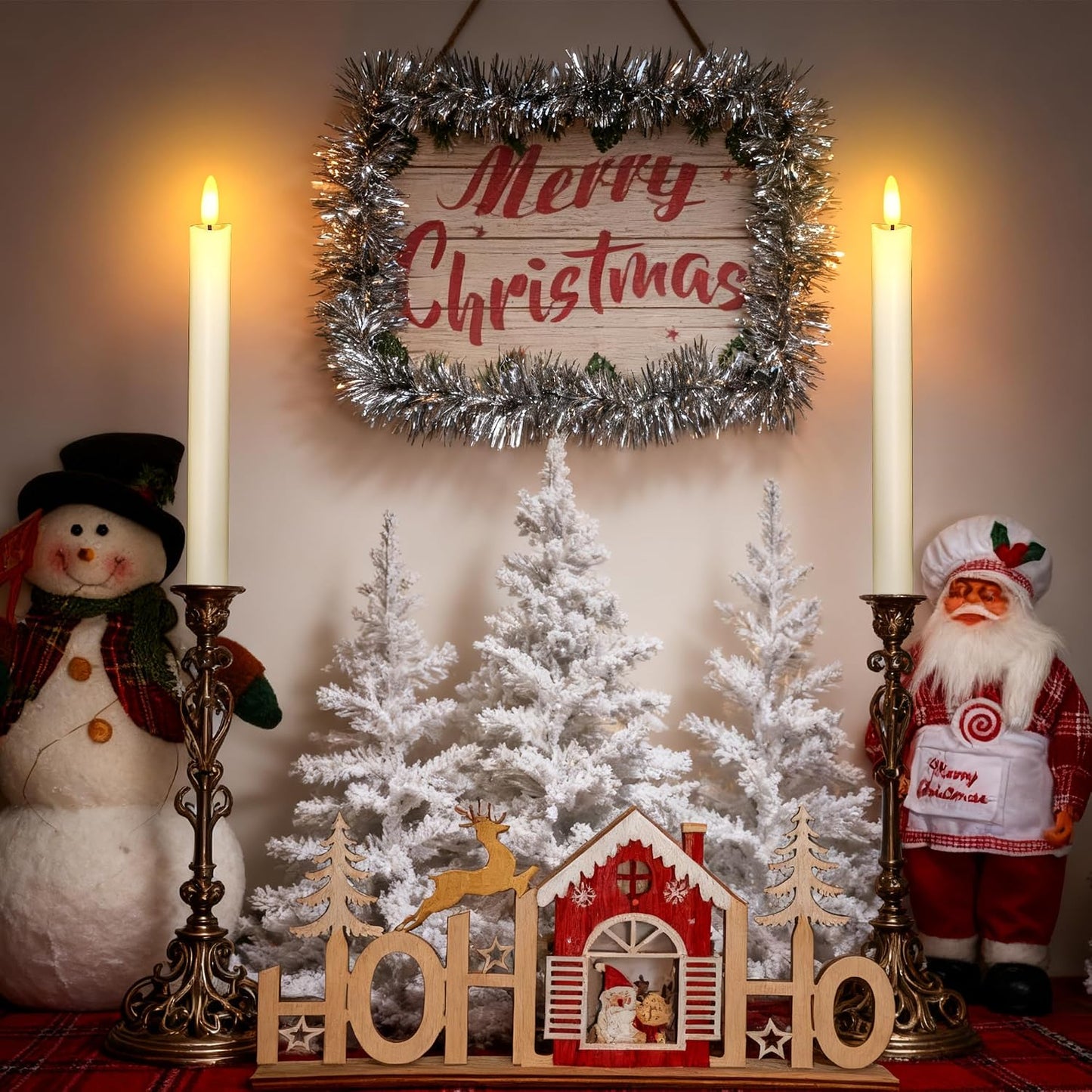 Flameless Taper Candles with Remote, 500H Battery Operated Tapers Candle, Led Flickering Flameless Candlesticks Classic Tall Taper Candles for Christmas Home, Wedding, Party, 9.8 inches (Ivory)