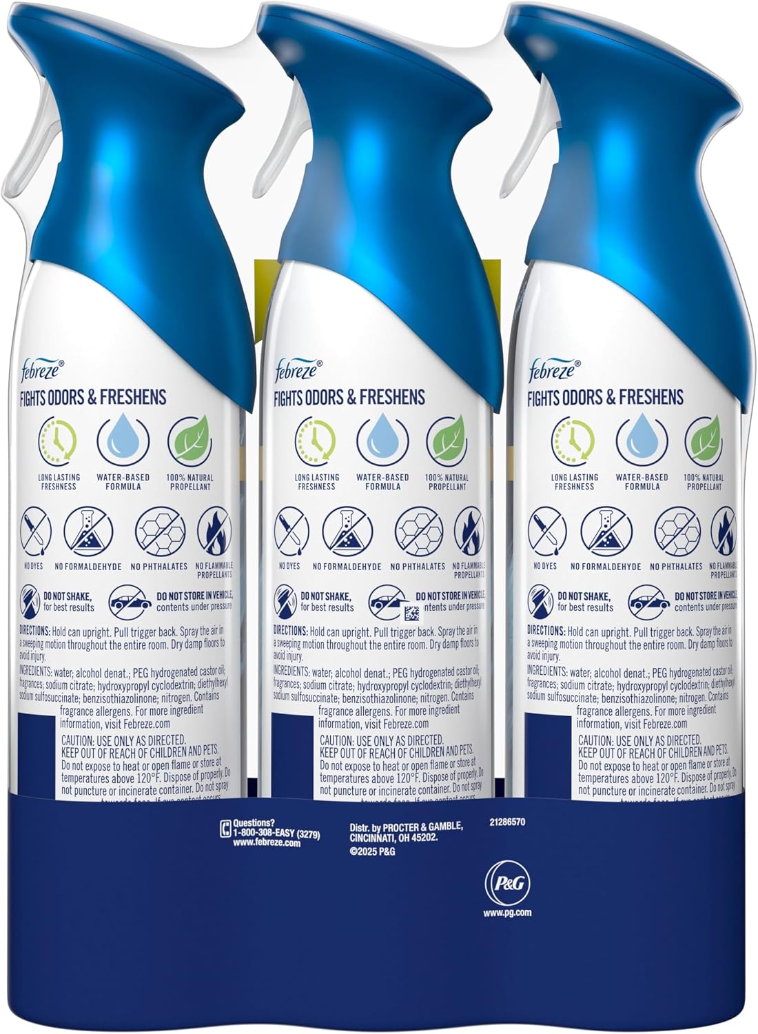 Febreze Air Mist, Luxe Air Freshener Spray, Odor Fighting Room Spray, Deodorizer for Home Bathroom Kitchen Office Apartment Dorm Room Classroom, Ocean Scent, 8.1oz (Pack of 3)