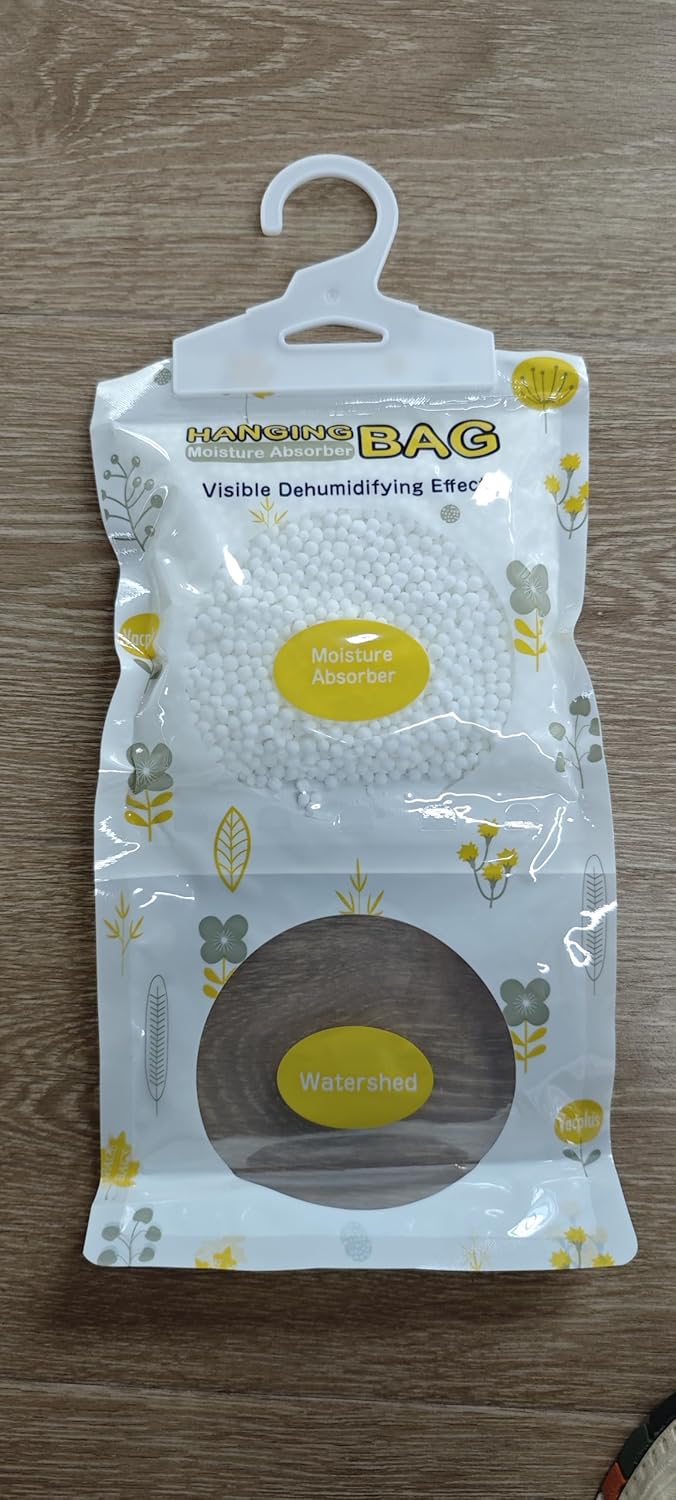 Vacplus Moisture Absorbers Packets, Fragrance Free 5 Pack, Humidity Packs, Dessicant Packets, Hanging Closet Dehumidifier Bags, Odor Eliminator for Bathroom 9.8OZ