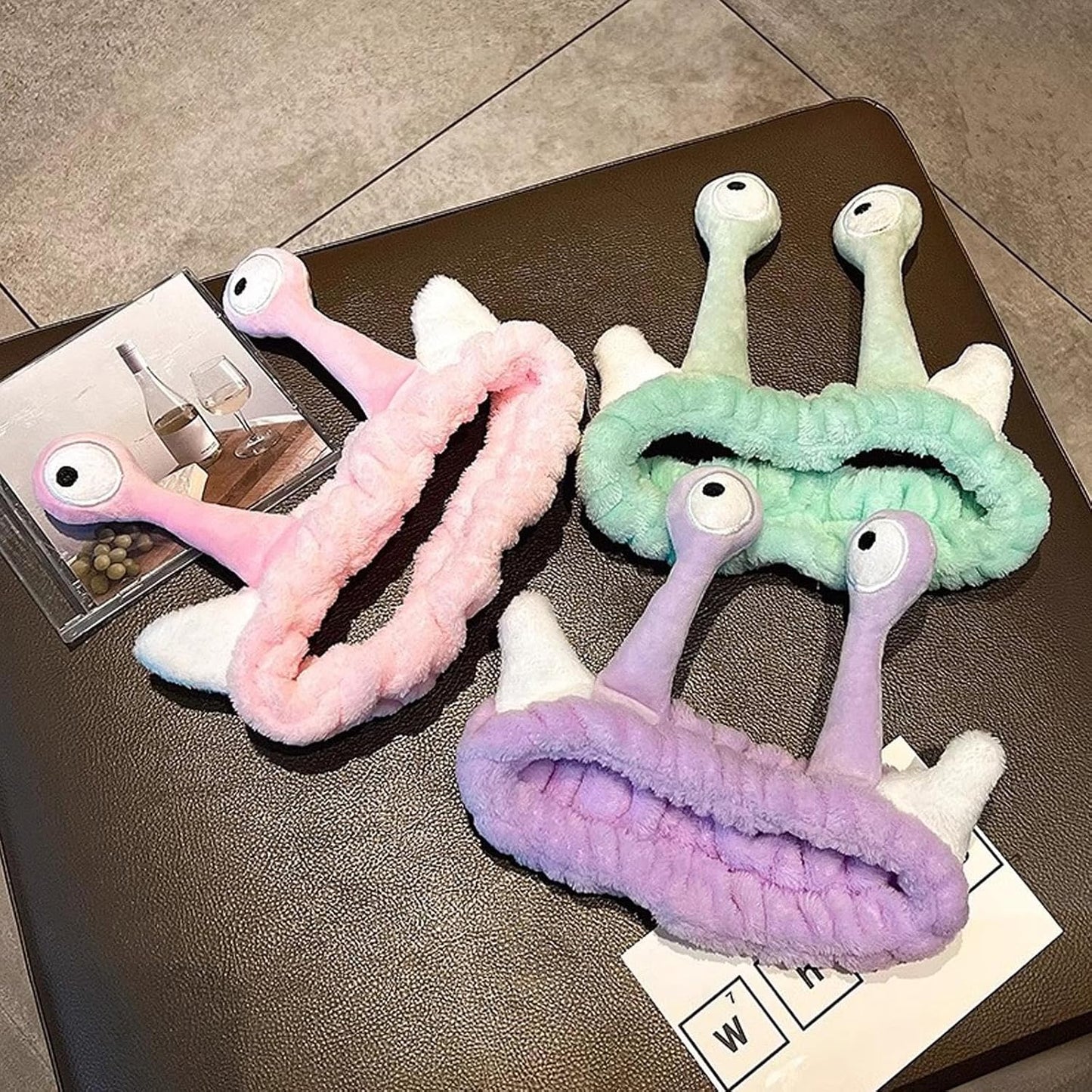Snail Headband for Women & Girls,Cute Coral Fleece Elastic Spa Headband for Face Wash,Skin Care,and Makeup (Purple)