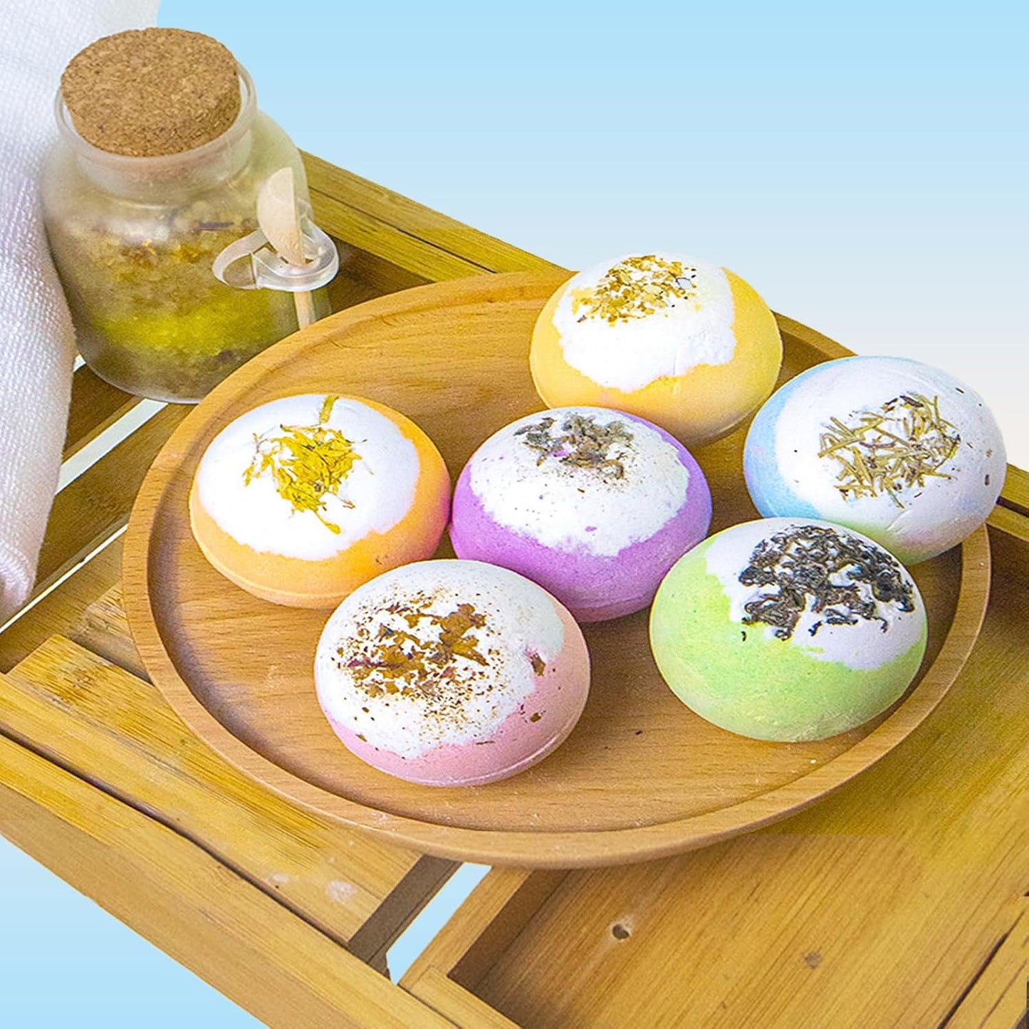 Bath Bombs Gift Set, 100g Natural Plant Essential Oil Aromatherapy Steaming Bath Bomb, Soothing and Moisturizing Bath Bombs, SPA Gift for Mother, Wife, Her/Him or Girlfriend.