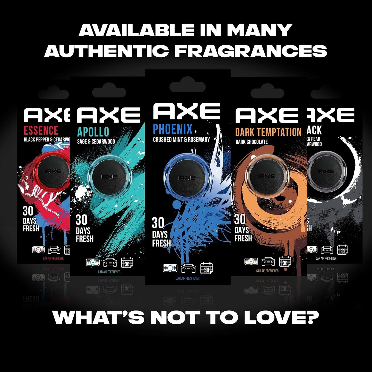 AXE Mini Vent Clip Car Air Freshener (Essence Scent, 2 Pack)