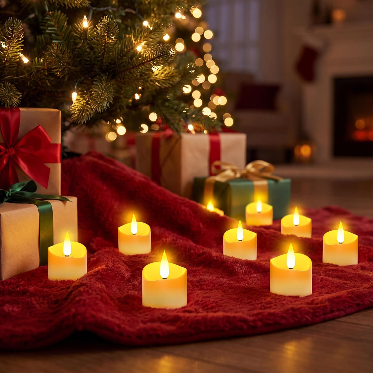 YiaMia 6Pcs Rechargeable Tea Lights with Remote and 24H Cycle Timer