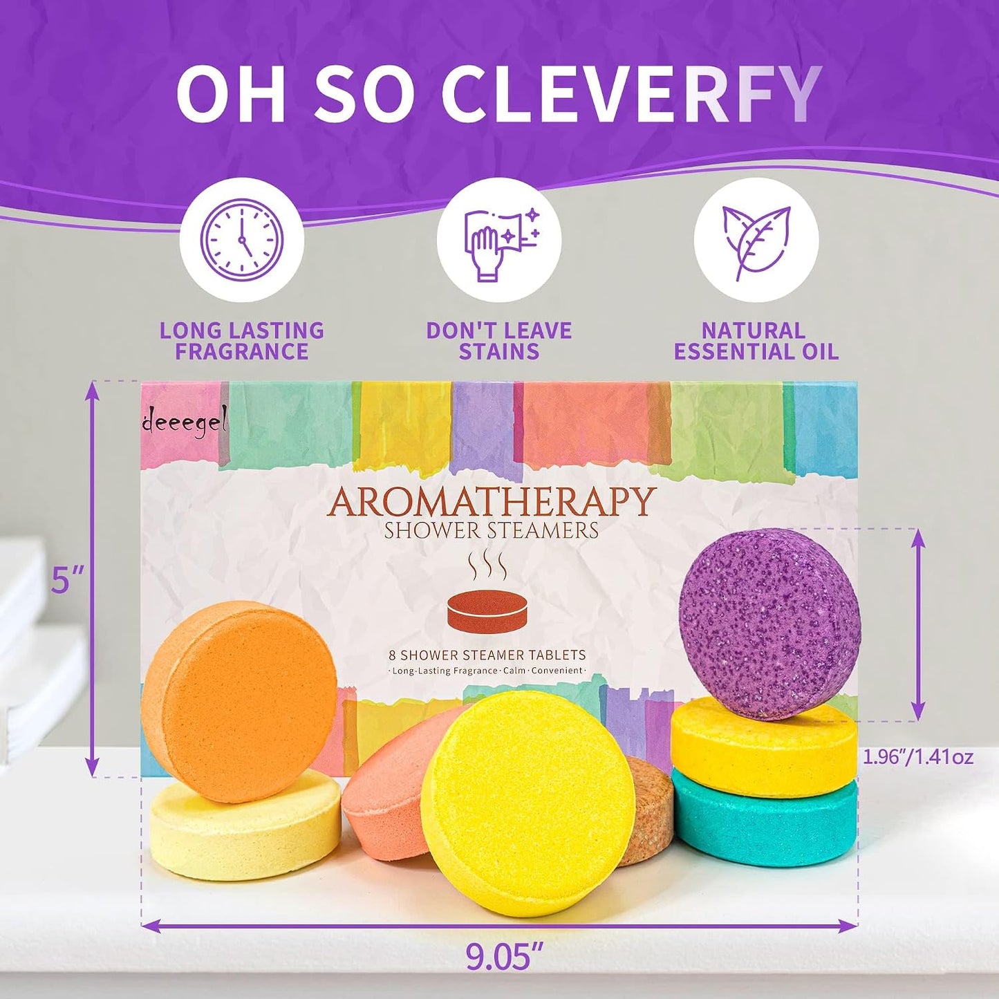 Shower Steamers Aromatherapy Birthday Gifts for Women-8 Pack (1.41oz/40g) Mothers Day Gifts,Gifts for Grandma,Wife,Mothers, Stress Relief and Relaxation Gifts for Women and Men,Created Home SPA