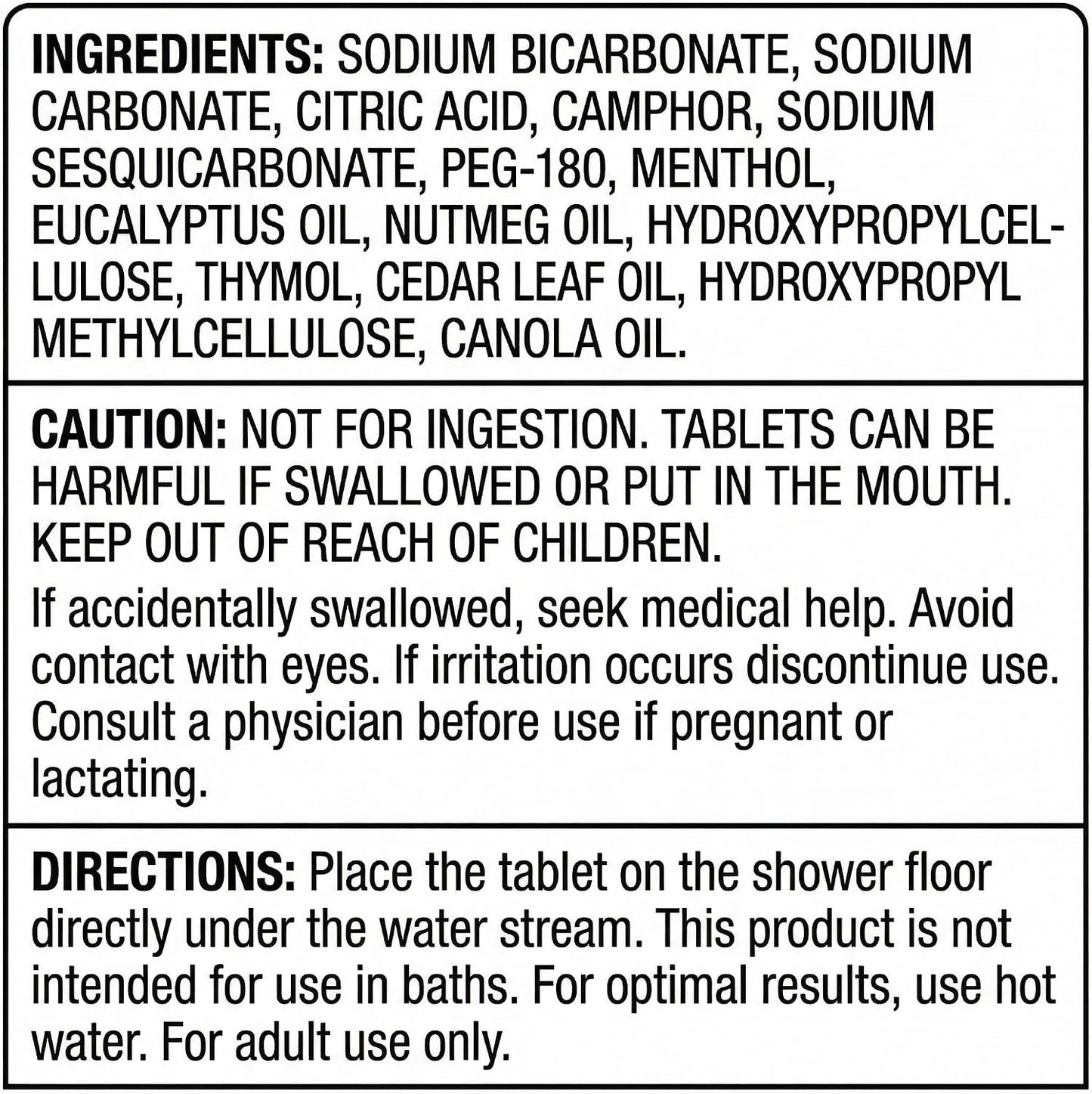 Vapor Shower Tablets 5 Count, Eucalyptus and Menthol Shower Steamers, Steam Shower Tablets, Individually Wrapped Shower, Non-Medicated.